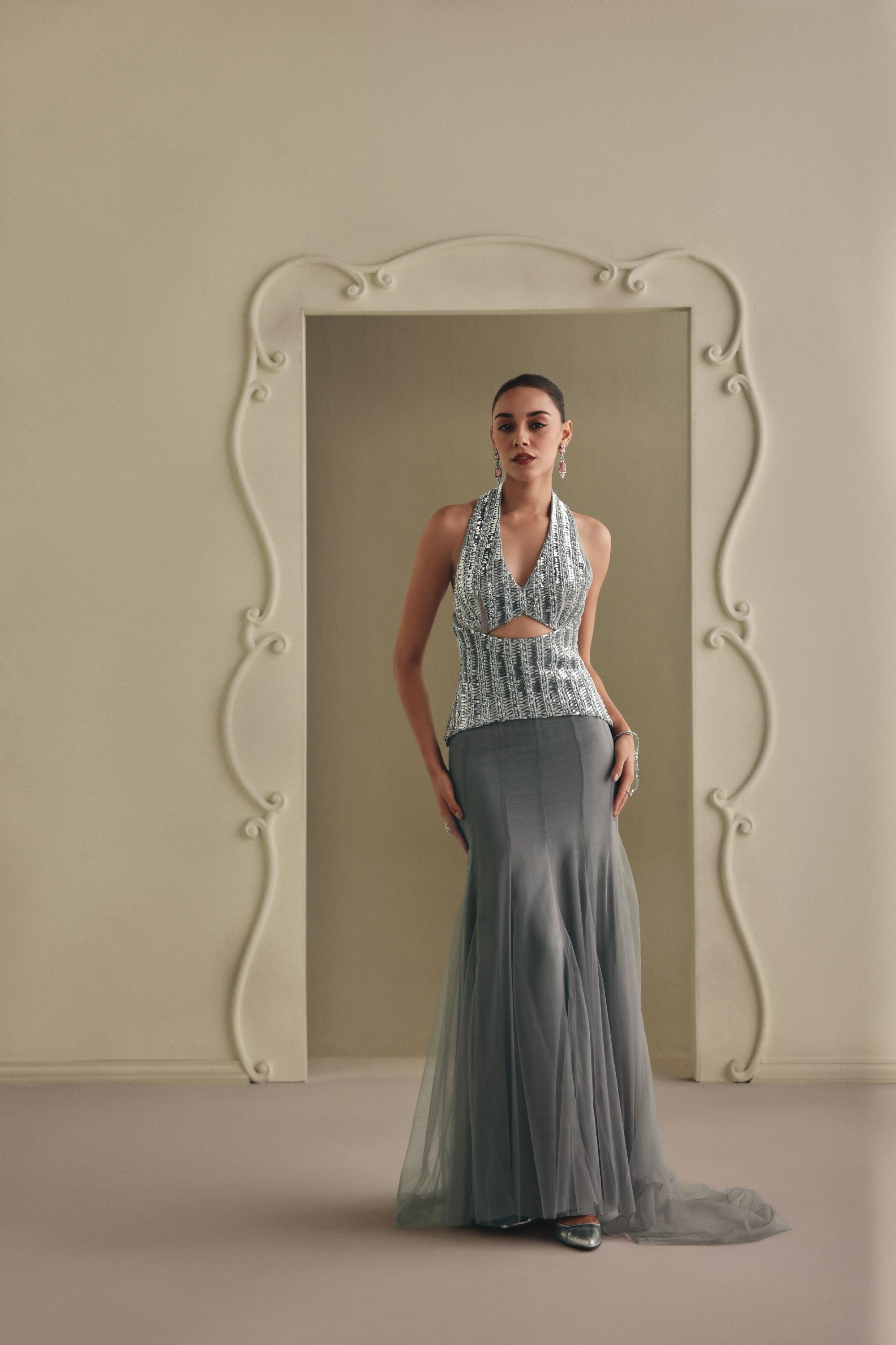 Silver Halter Mermaid Co-ord