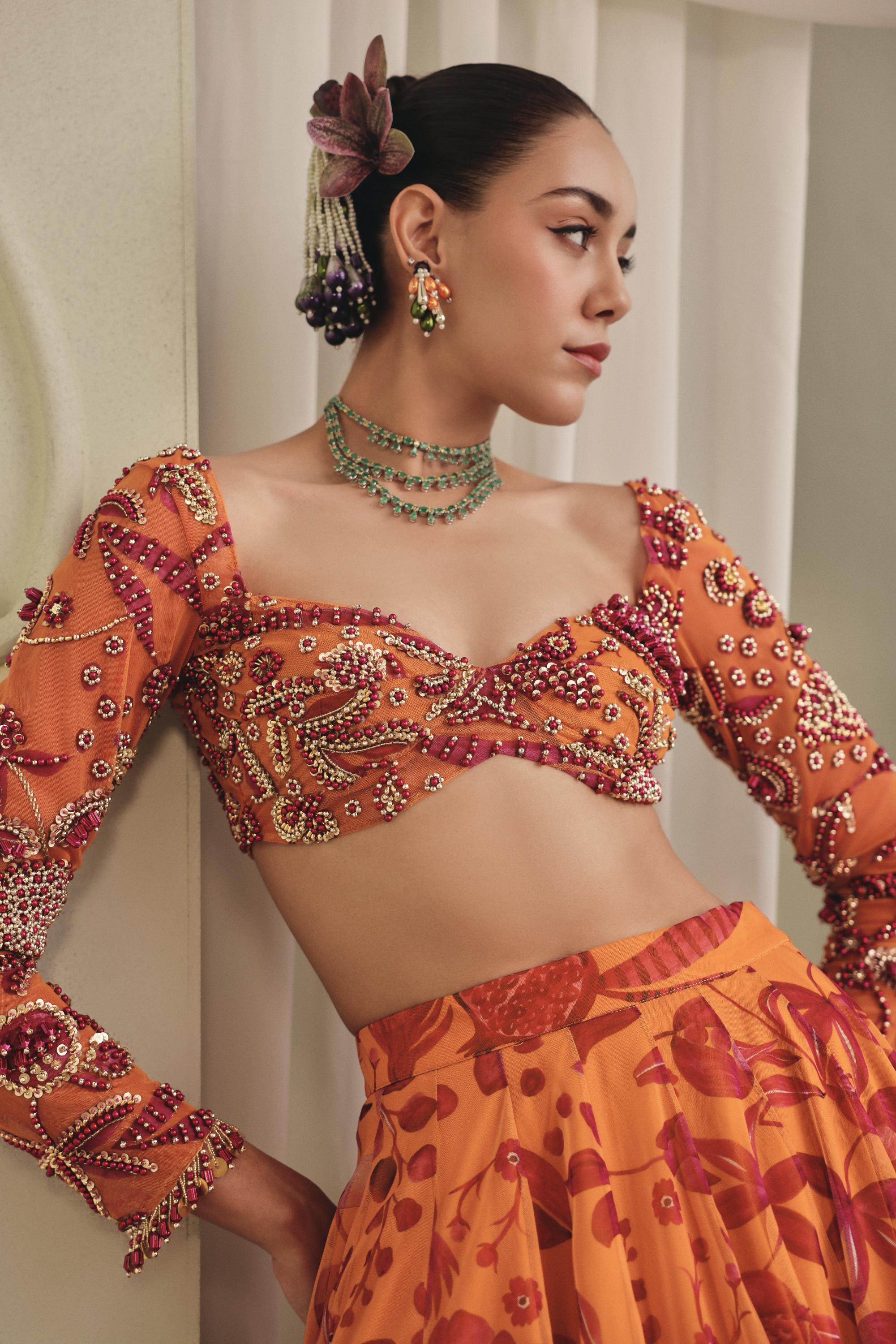 Sunlit Floral Yellow Lehenga