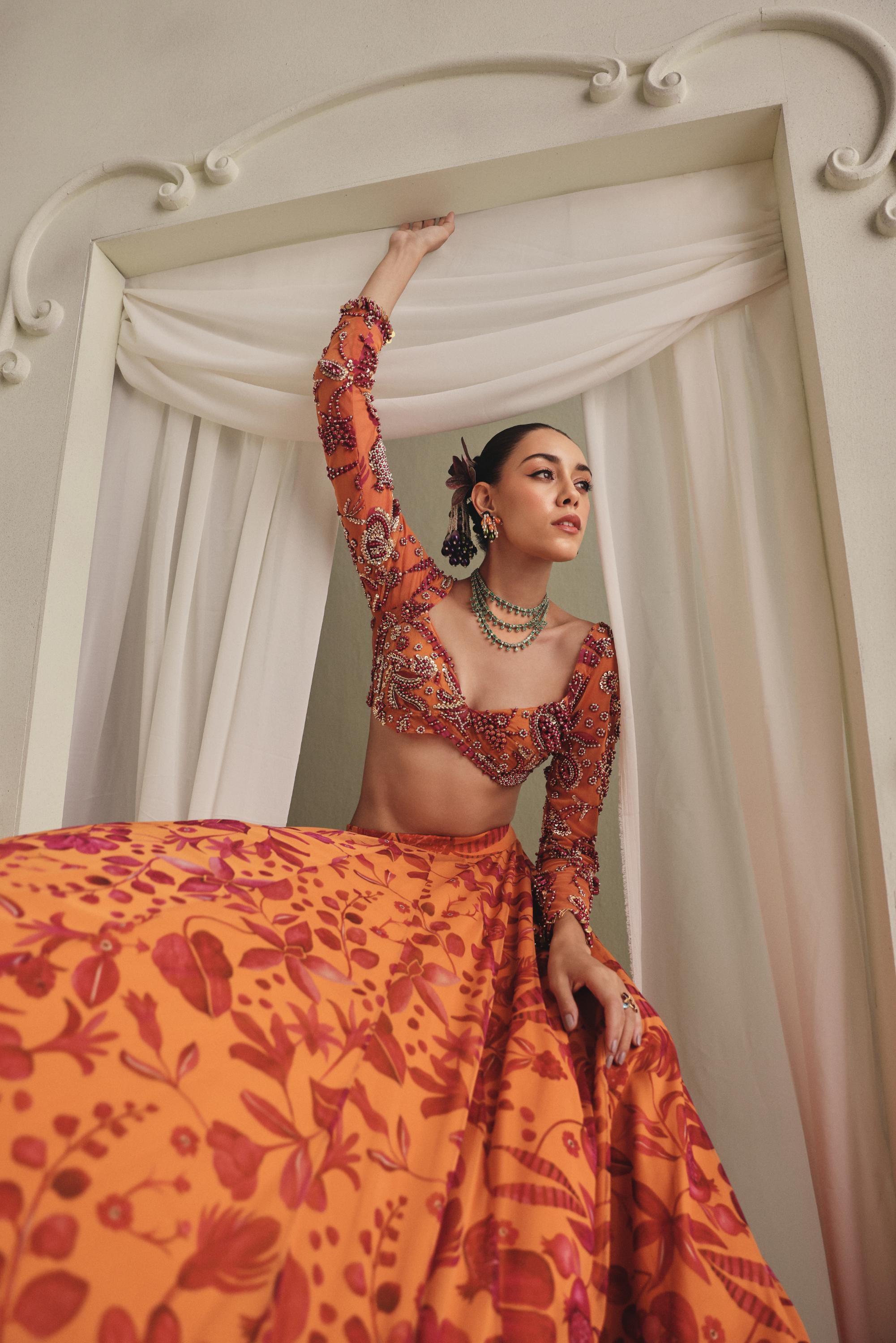 Sunlit Floral Yellow Lehenga