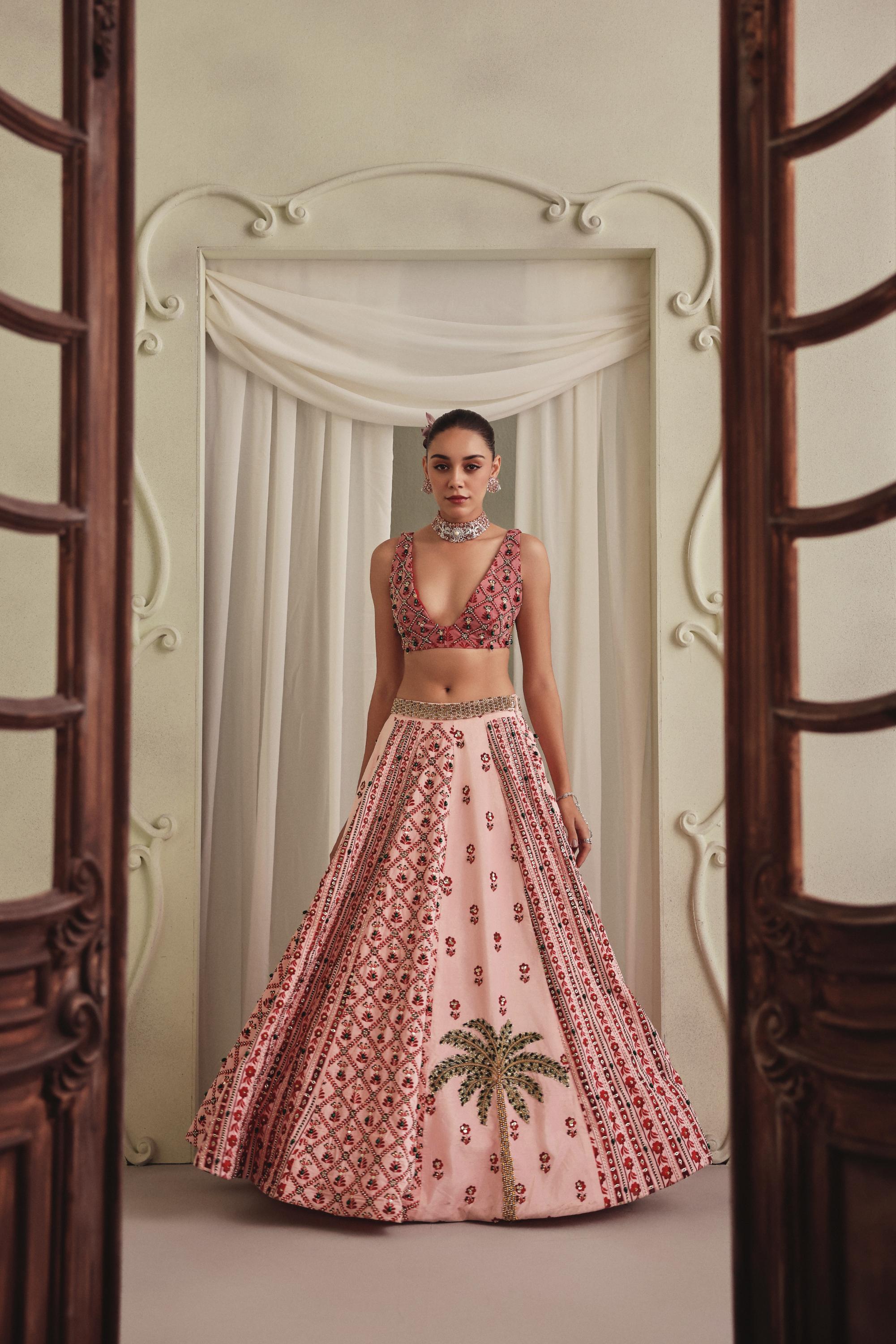 Blush Velvet Coconut Lehenga