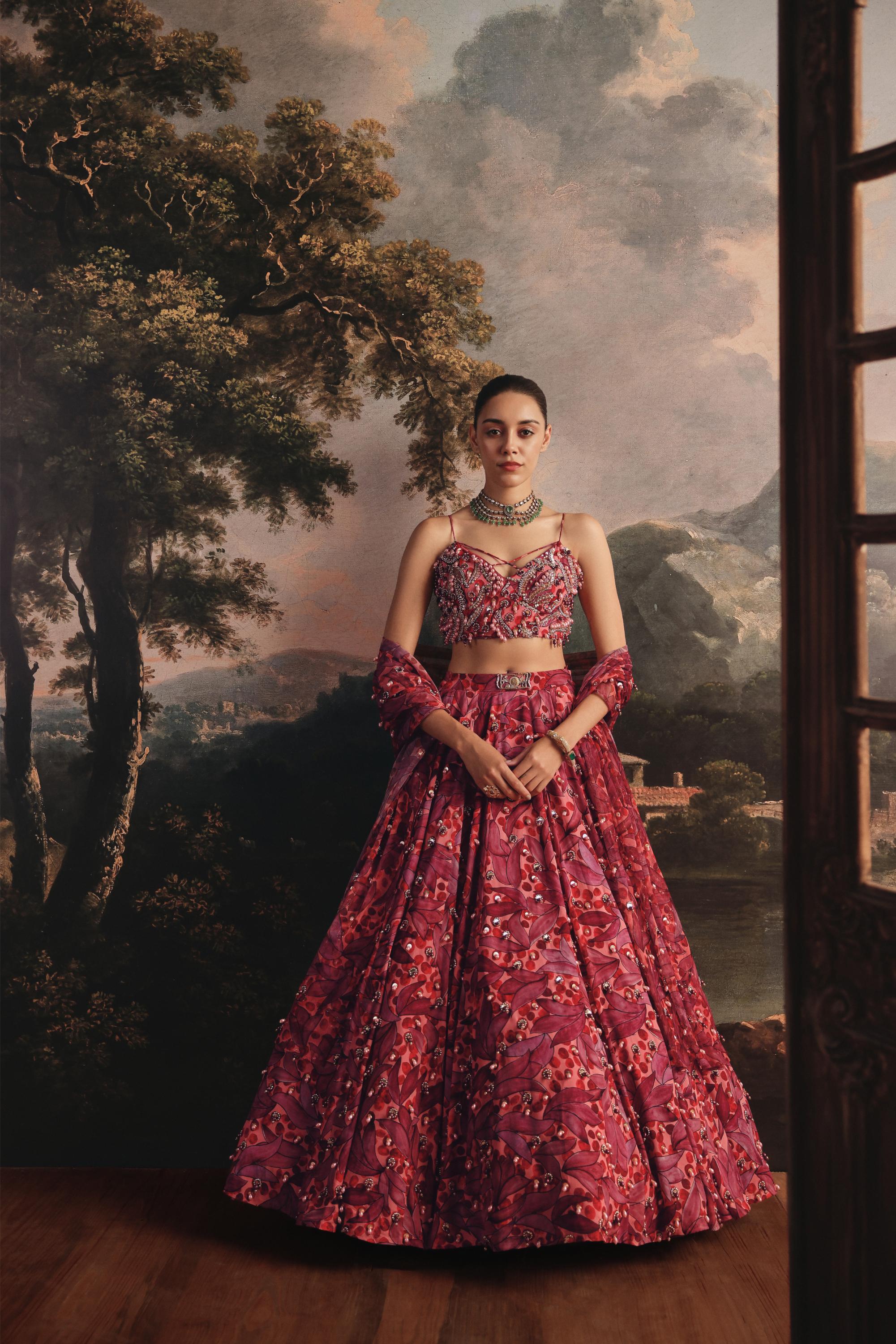 Crimson Radiance Lehenga