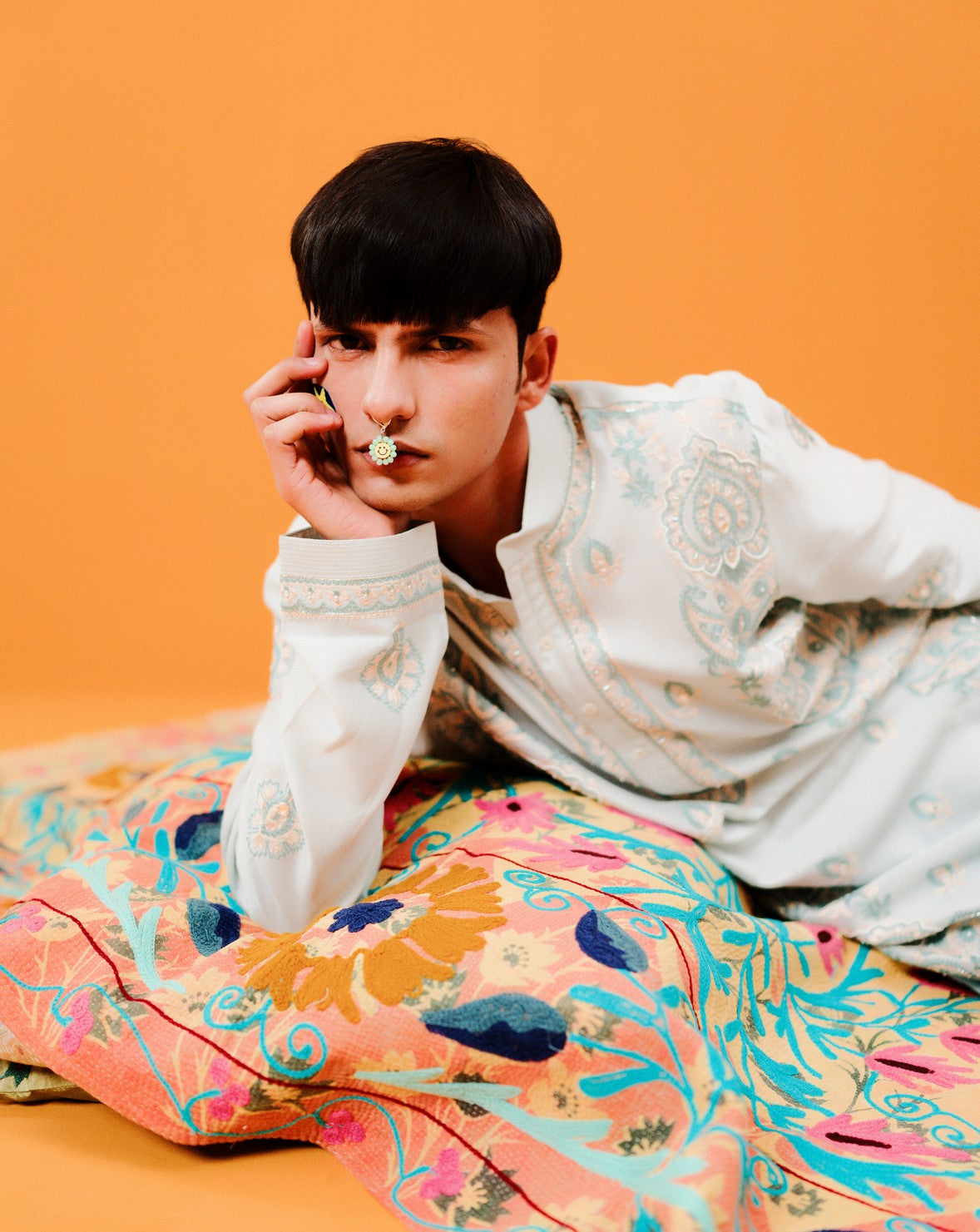 Parallel Paisley Kurta Set