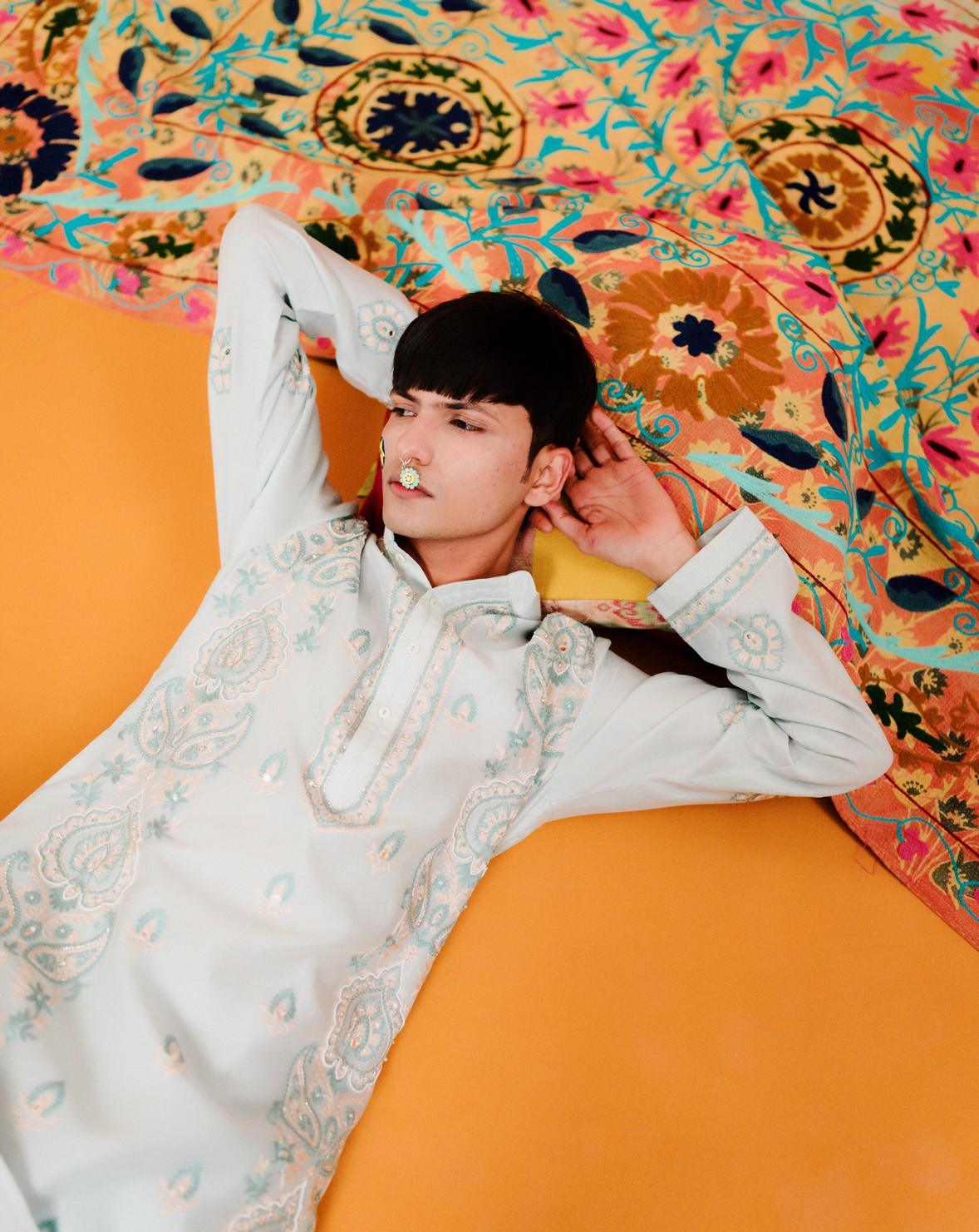 Parallel Paisley Kurta Set