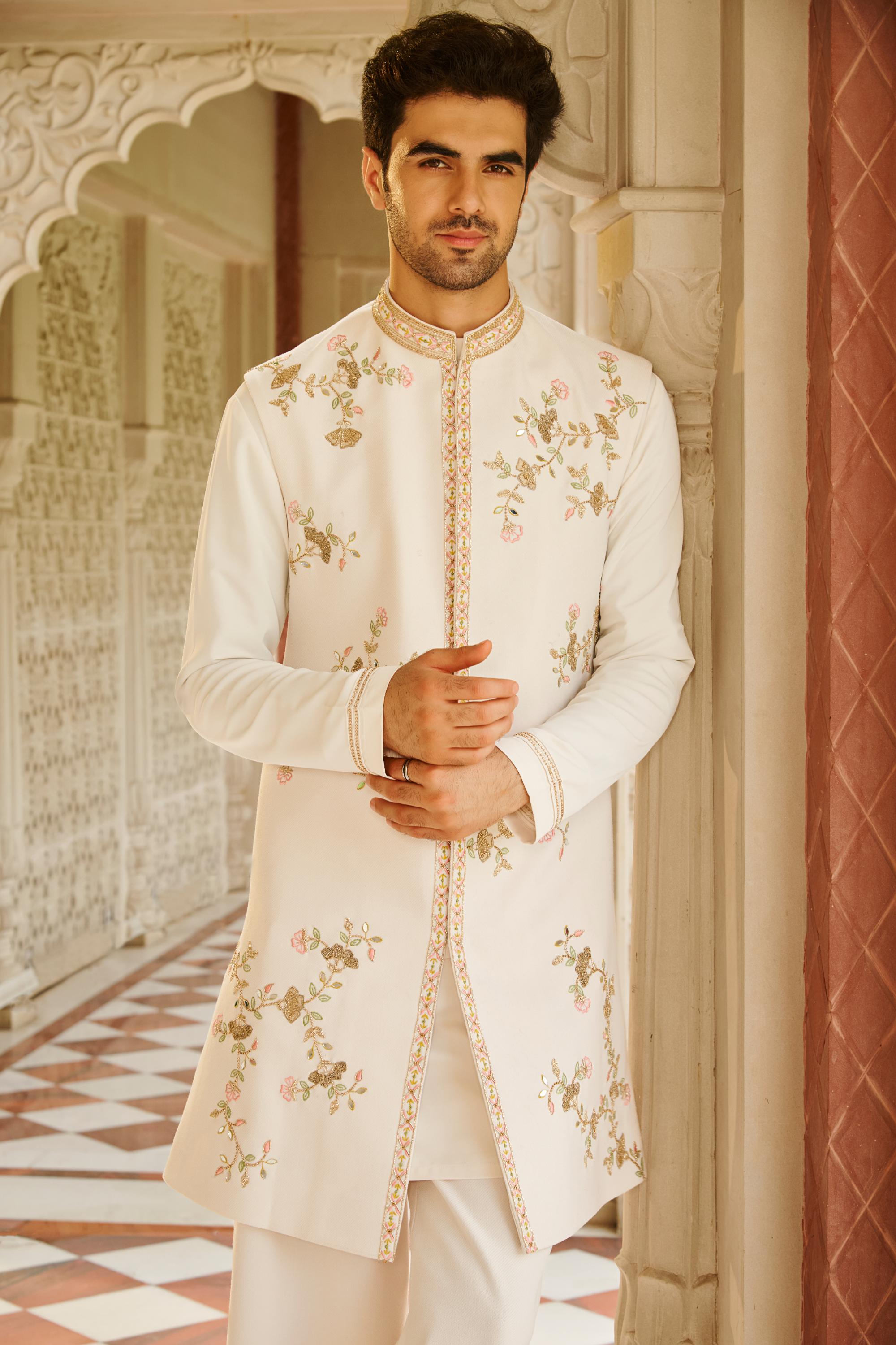 mannat sleeveless sherwani set