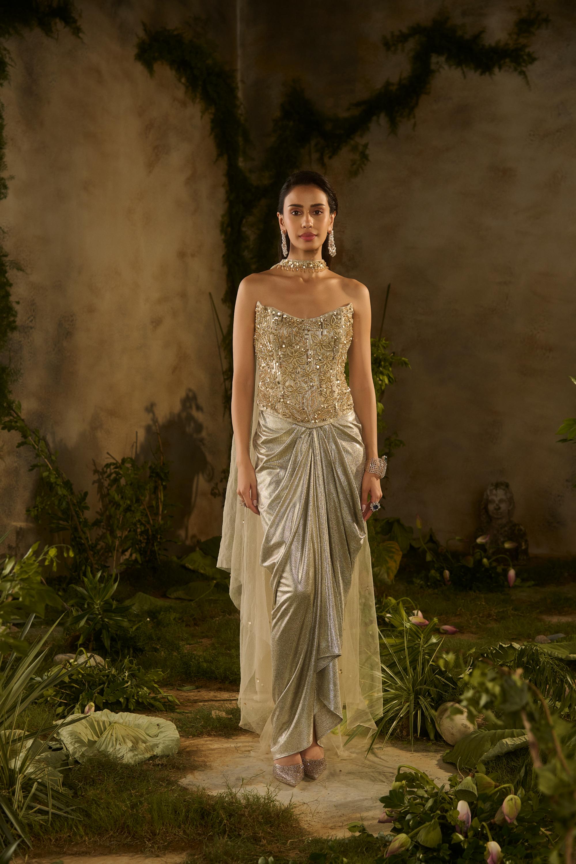 LUNARIA DRAPE SKIRT SET