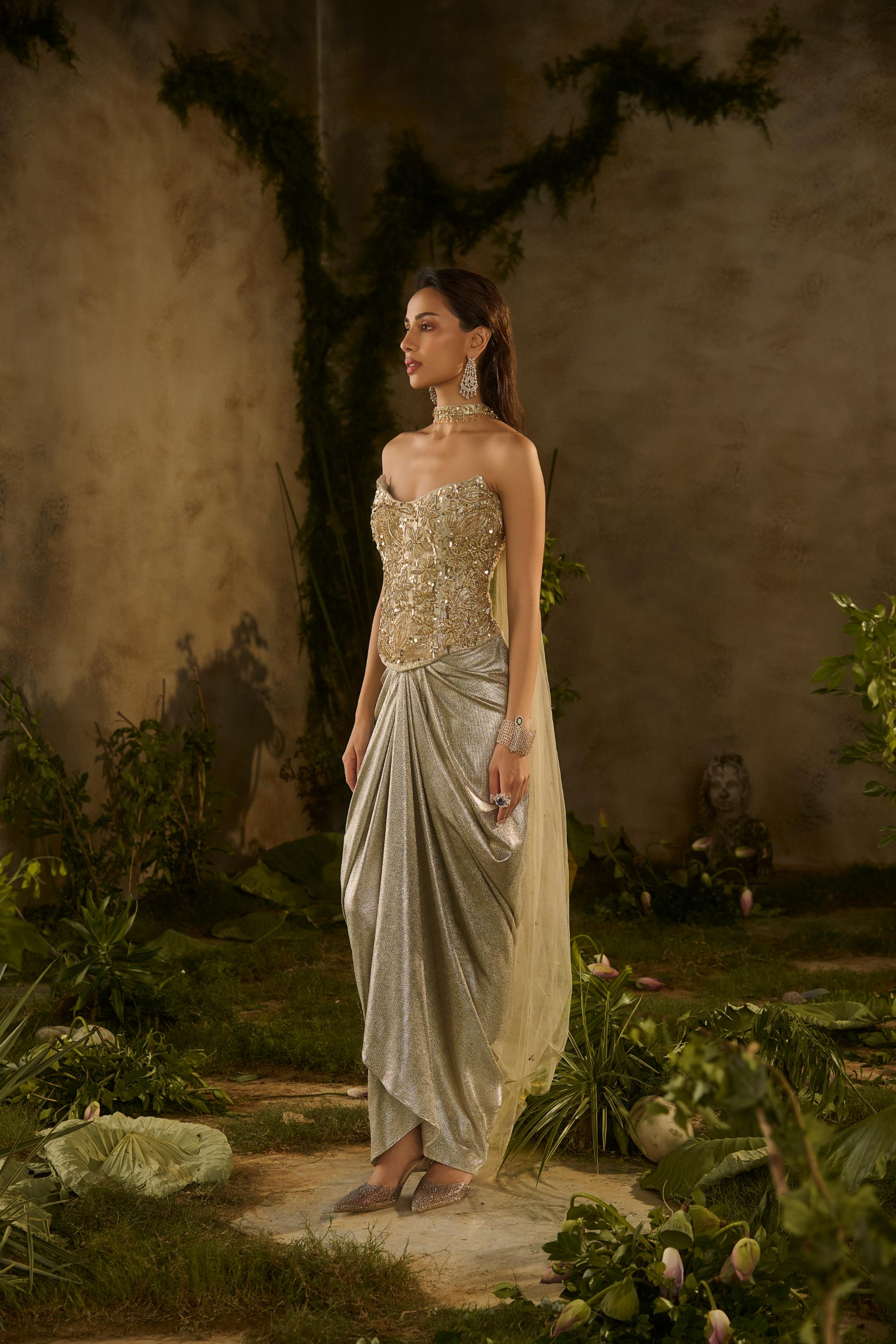 LUNARIA DRAPE SKIRT SET