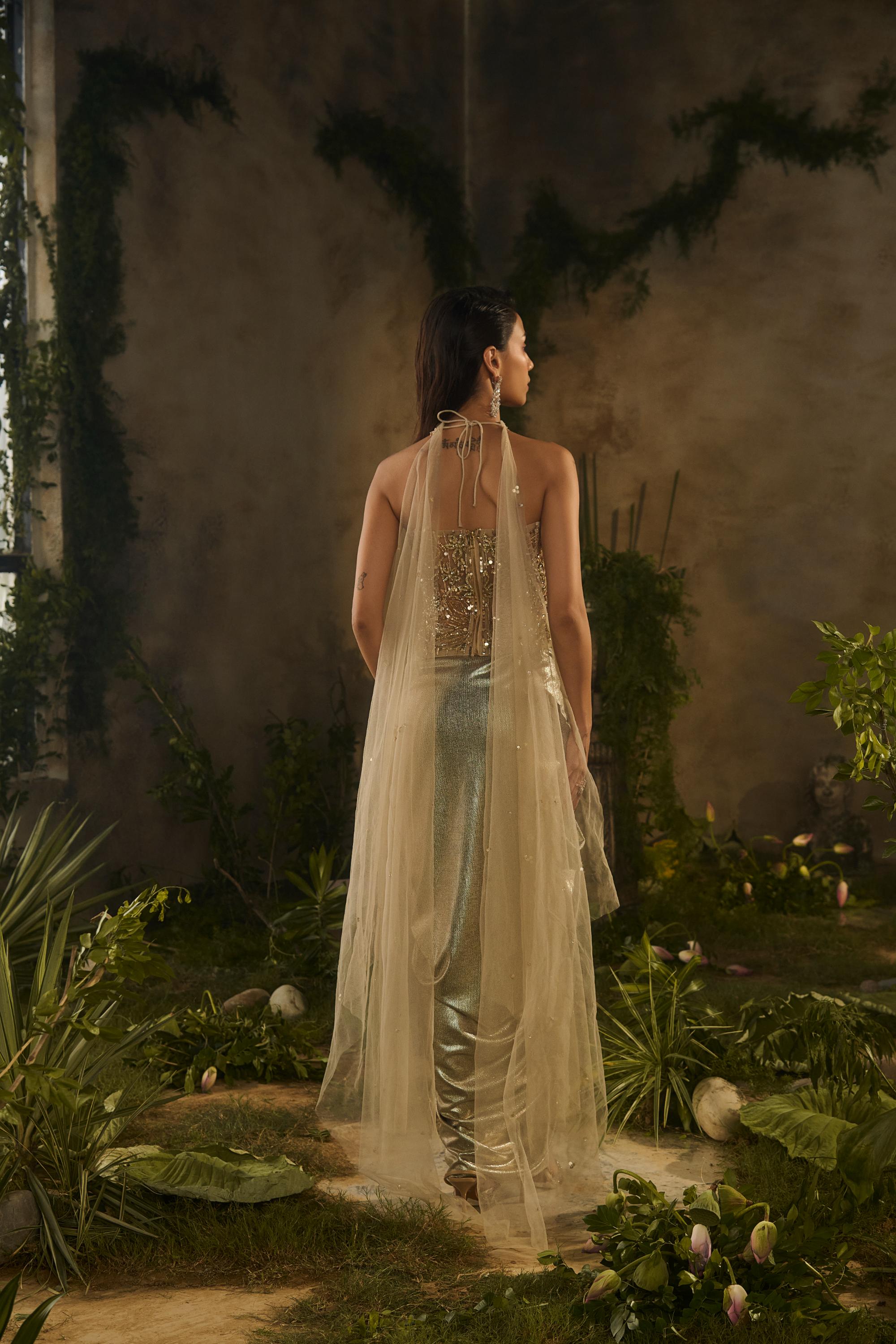 LUNARIA DRAPE SKIRT SET