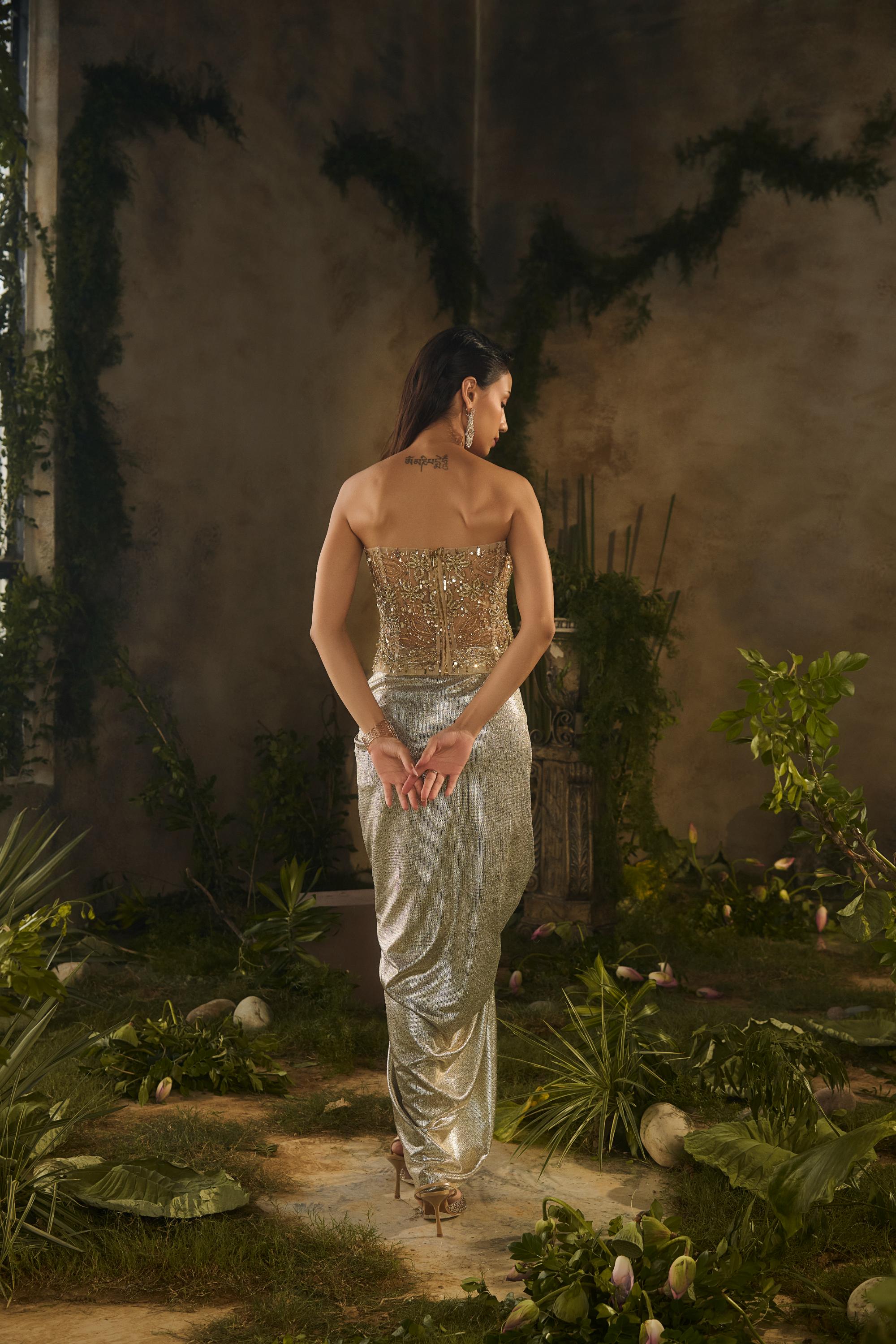 LUNARIA DRAPE SKIRT SET