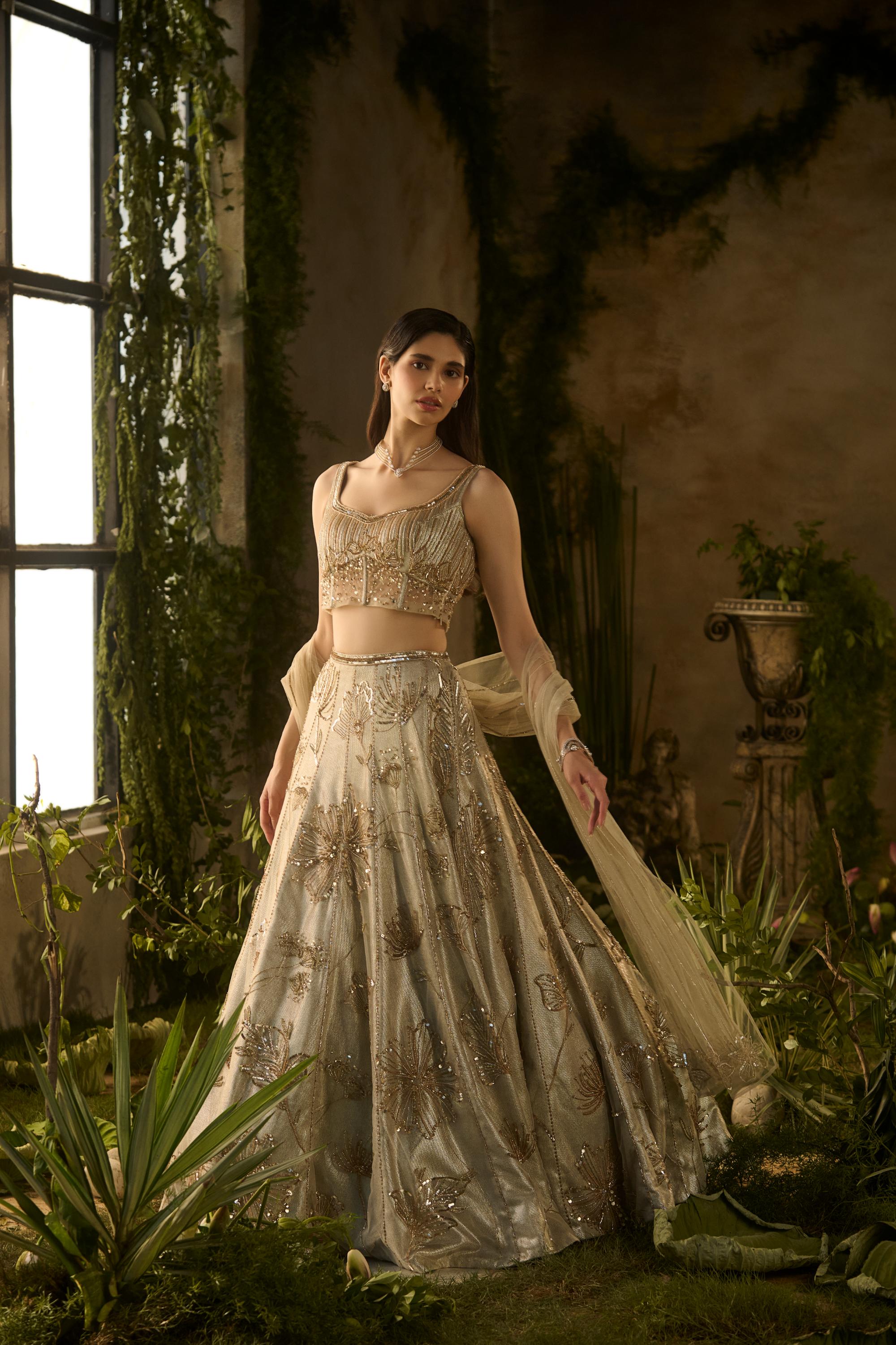CHAMPAGNE MIST LEHENGA SET