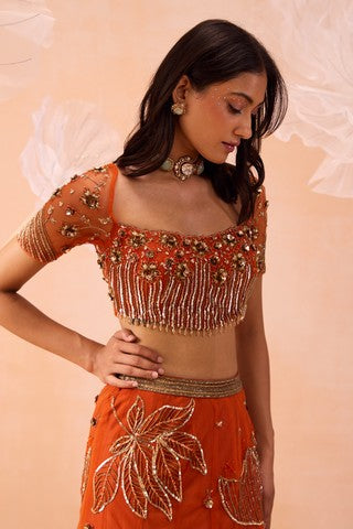 Burt Orange Lehnga Set