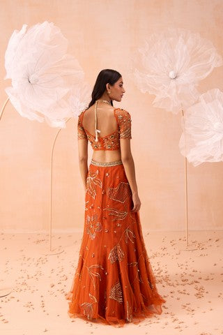 Burt Orange Lehnga Set
