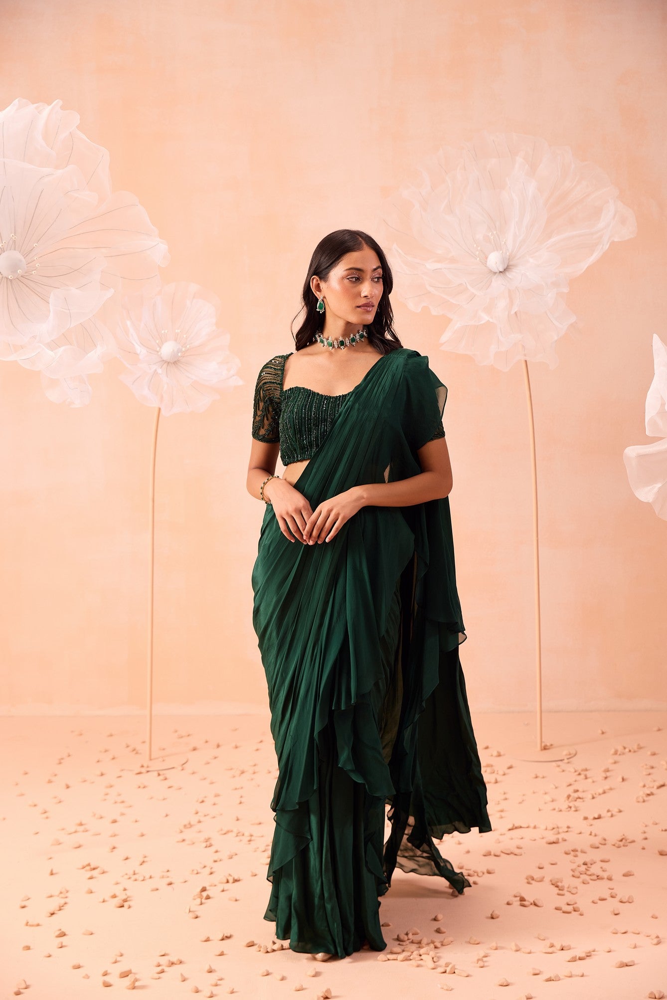 Emerald Saree Set