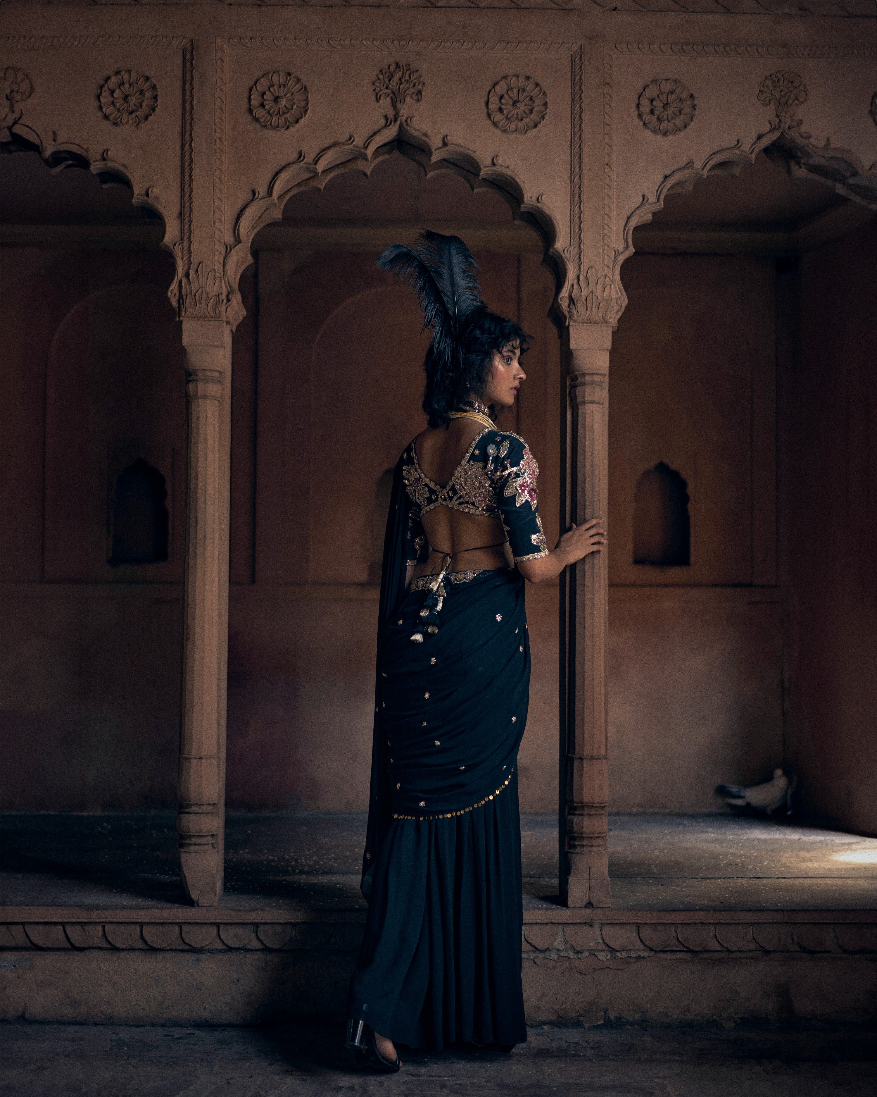 KAIA SAREE SET – BLACK