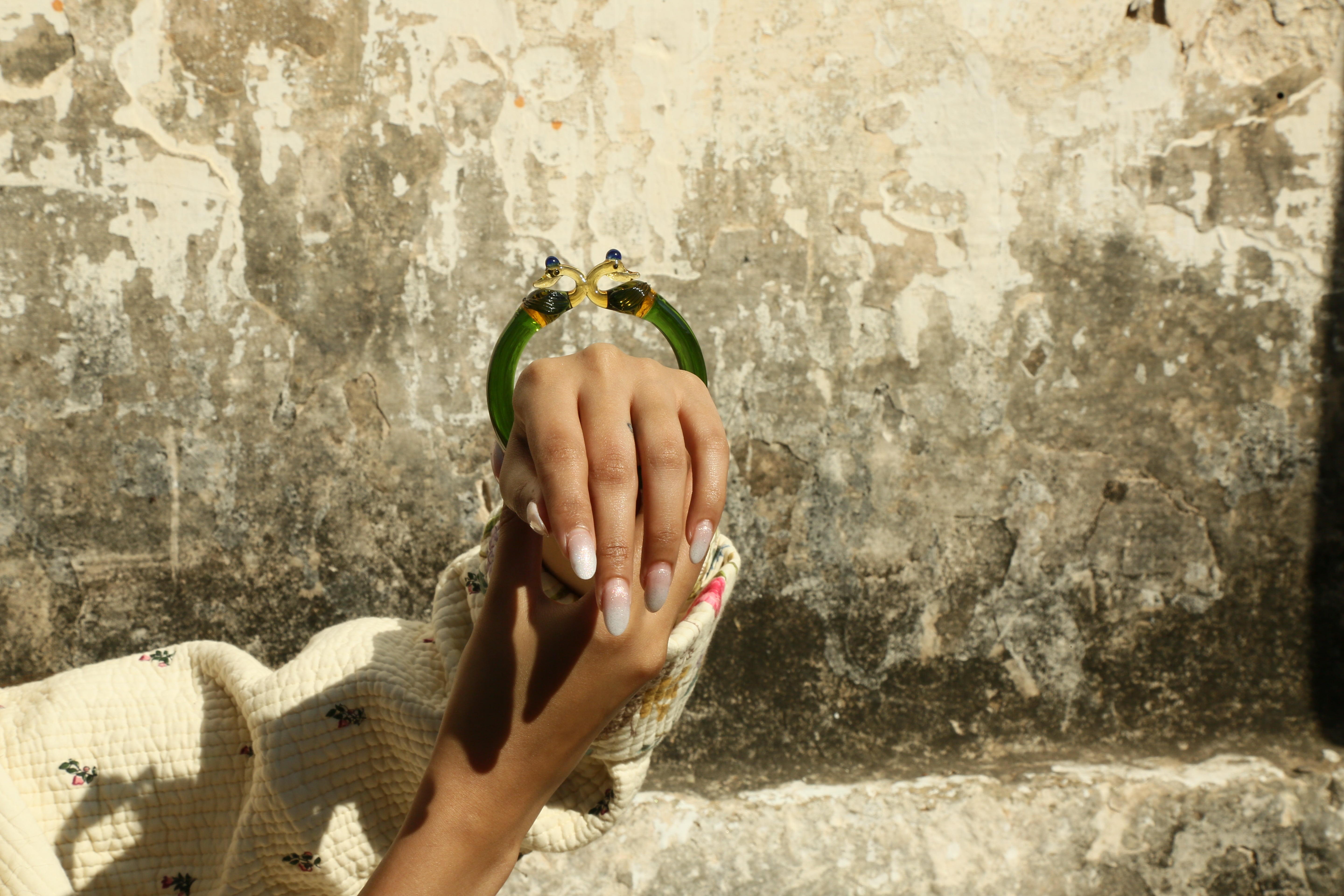 Peacock Glass Bangle