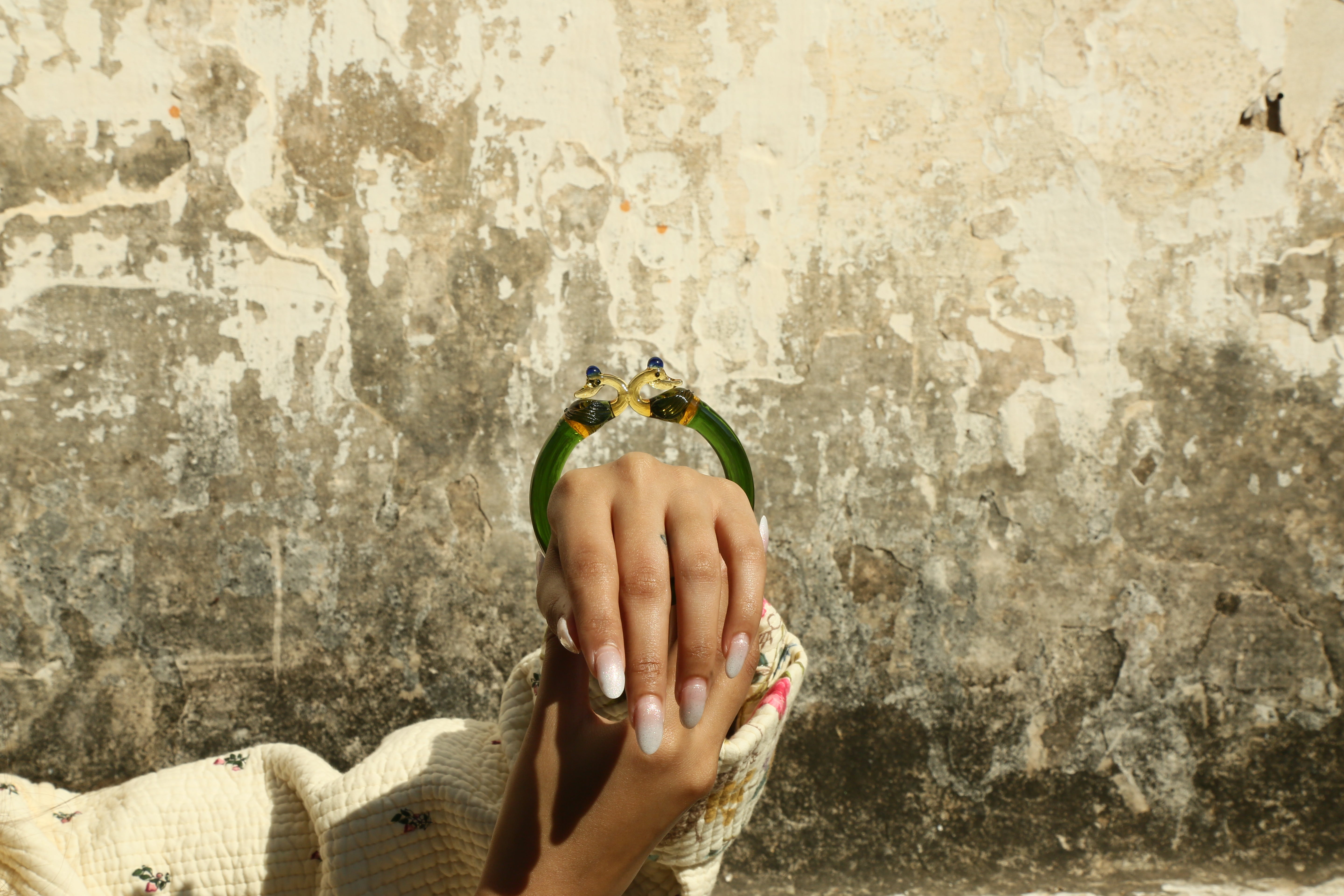 Peacock Glass Bangle