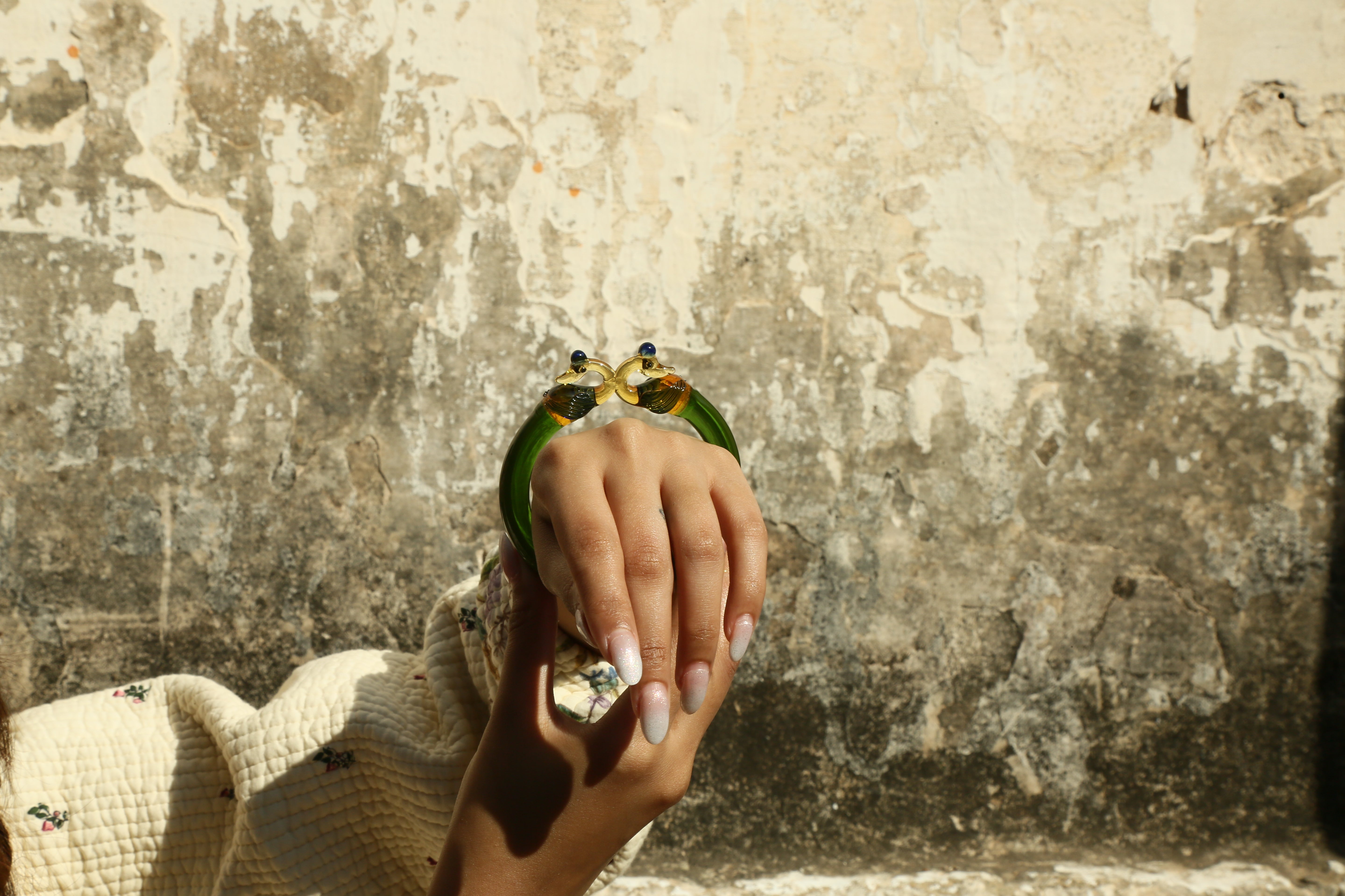 Peacock Glass Bangle