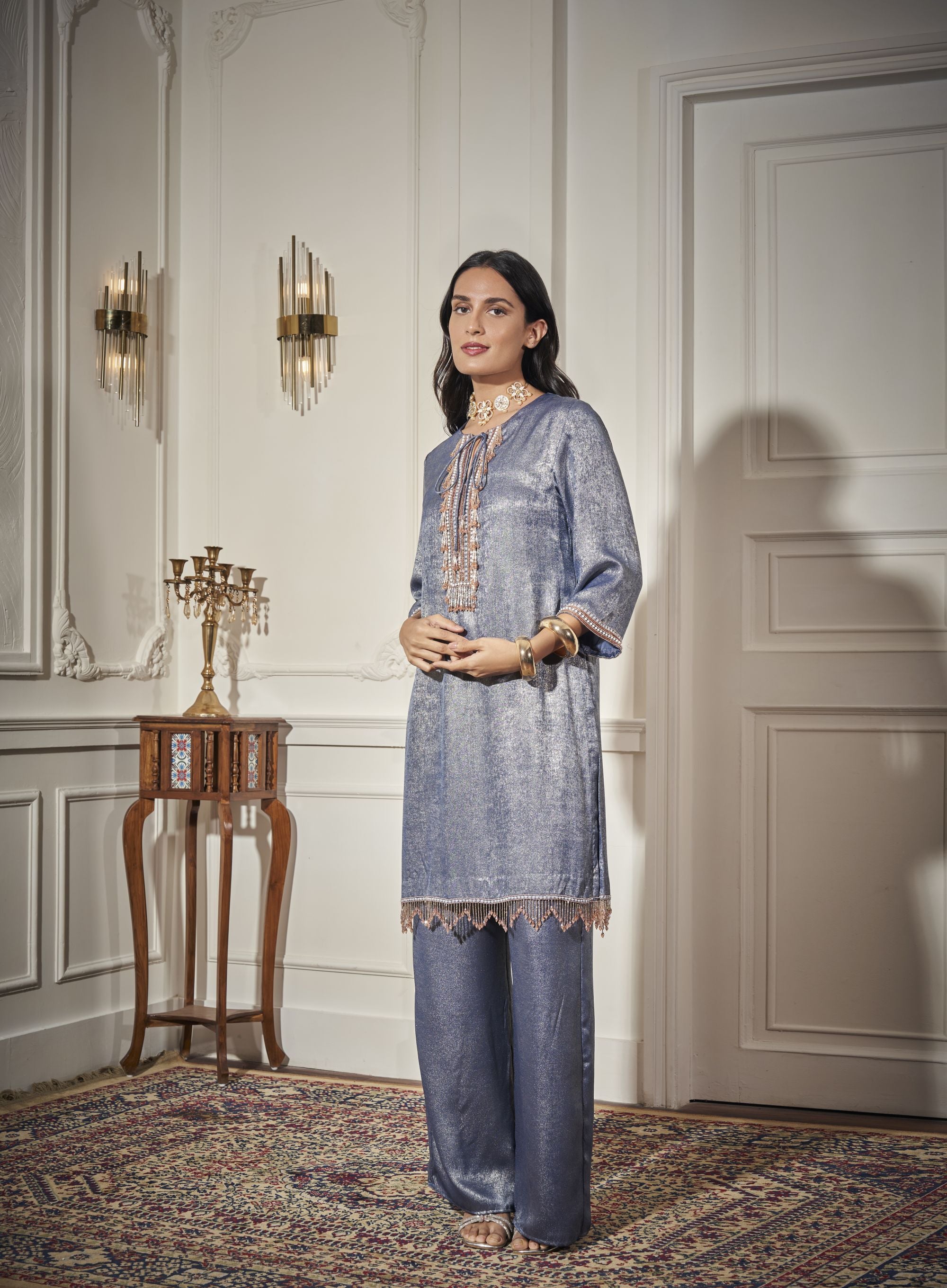 Festive Kurta, Straight Pants
