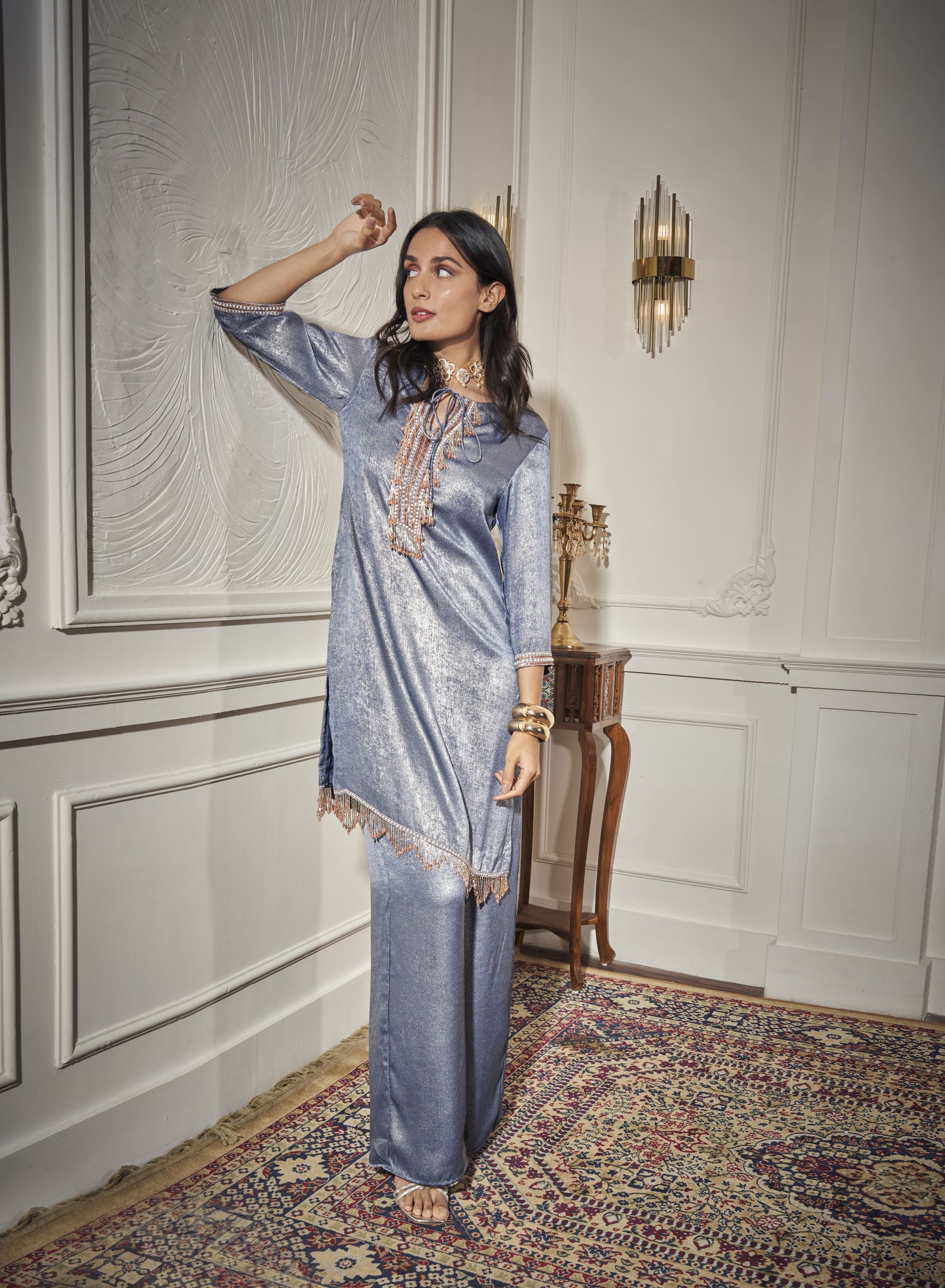 Festive Kurta, Straight Pants