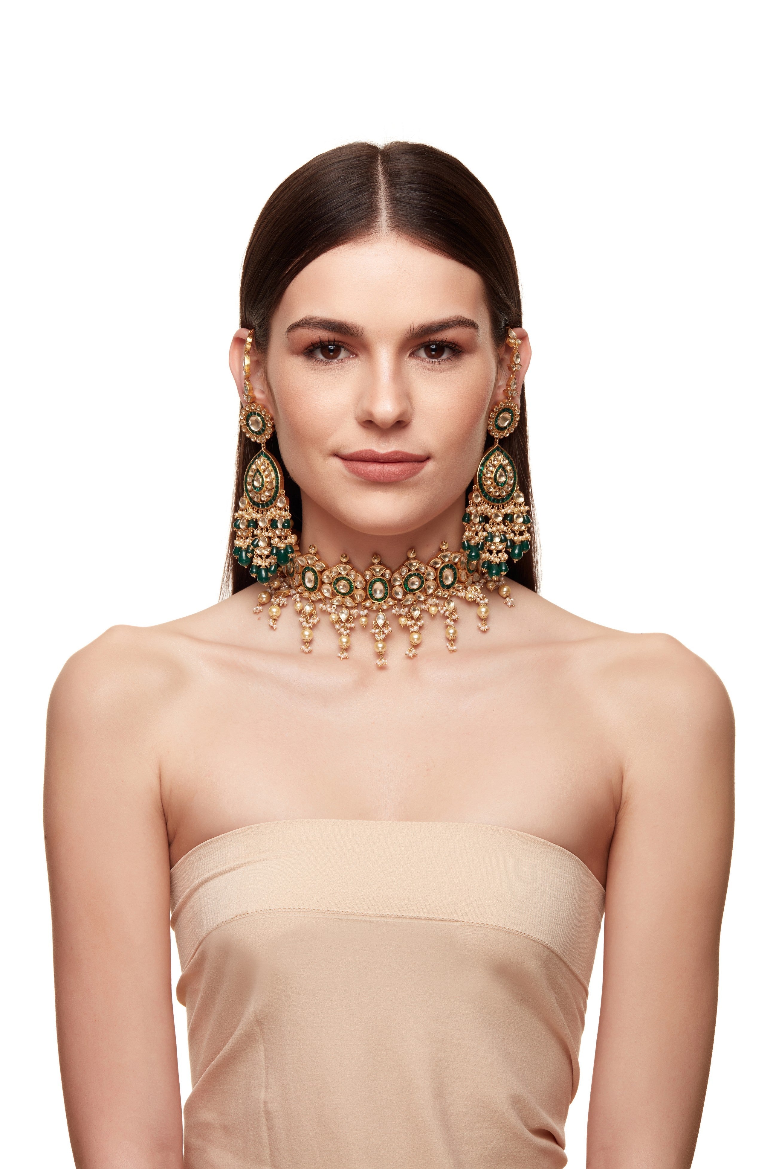 Green Kundan Choker Set