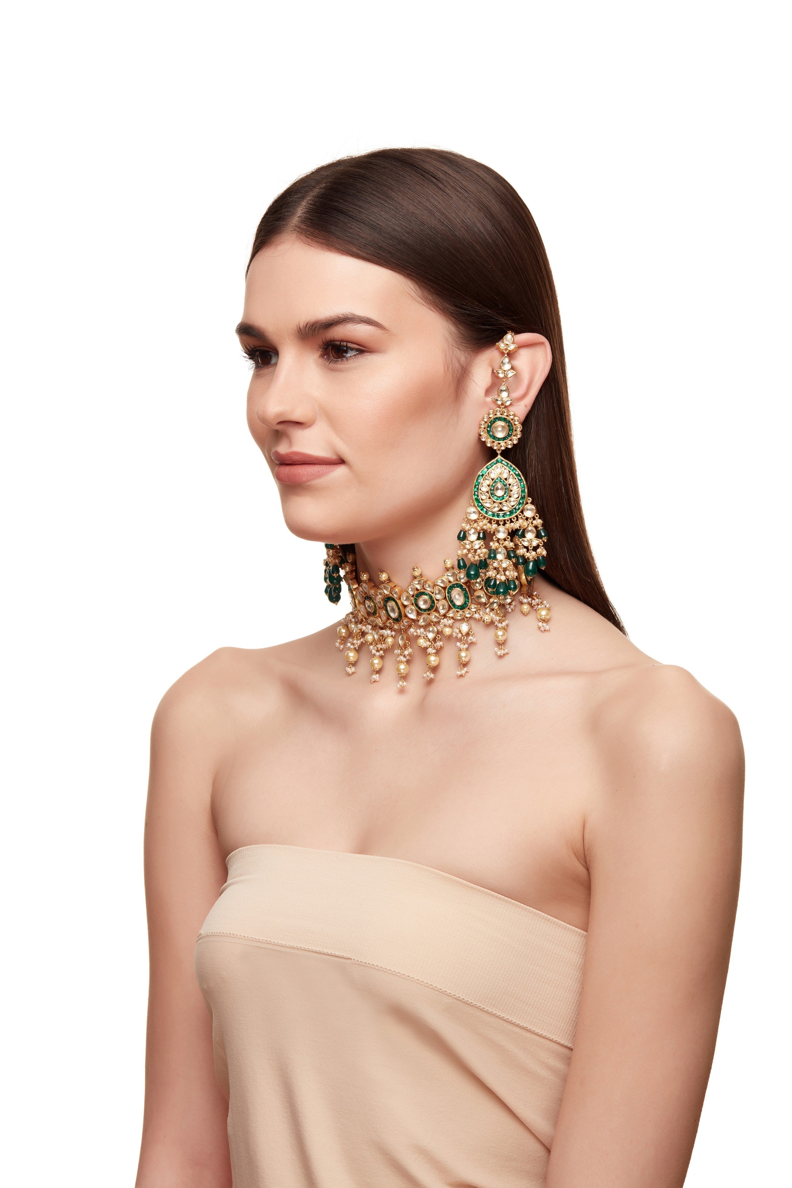 Green Kundan Choker Set