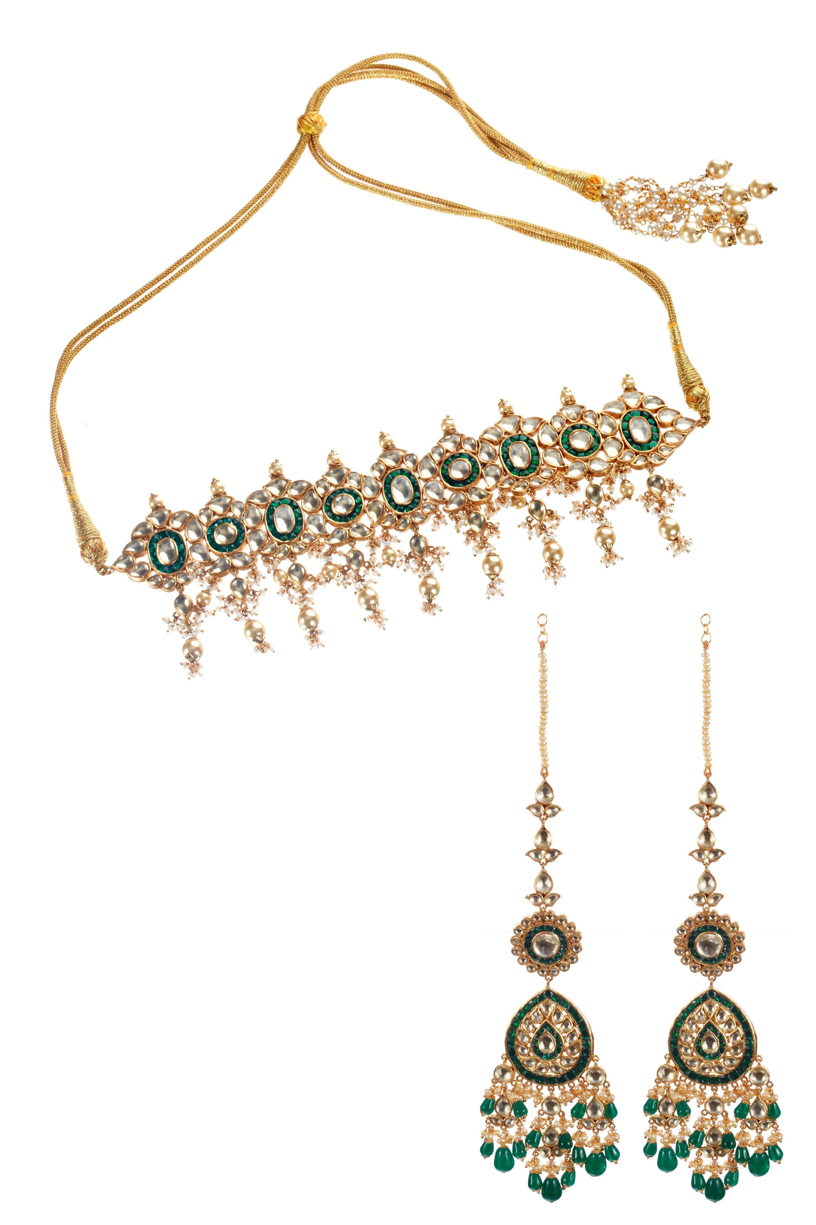 Green Kundan Choker Set