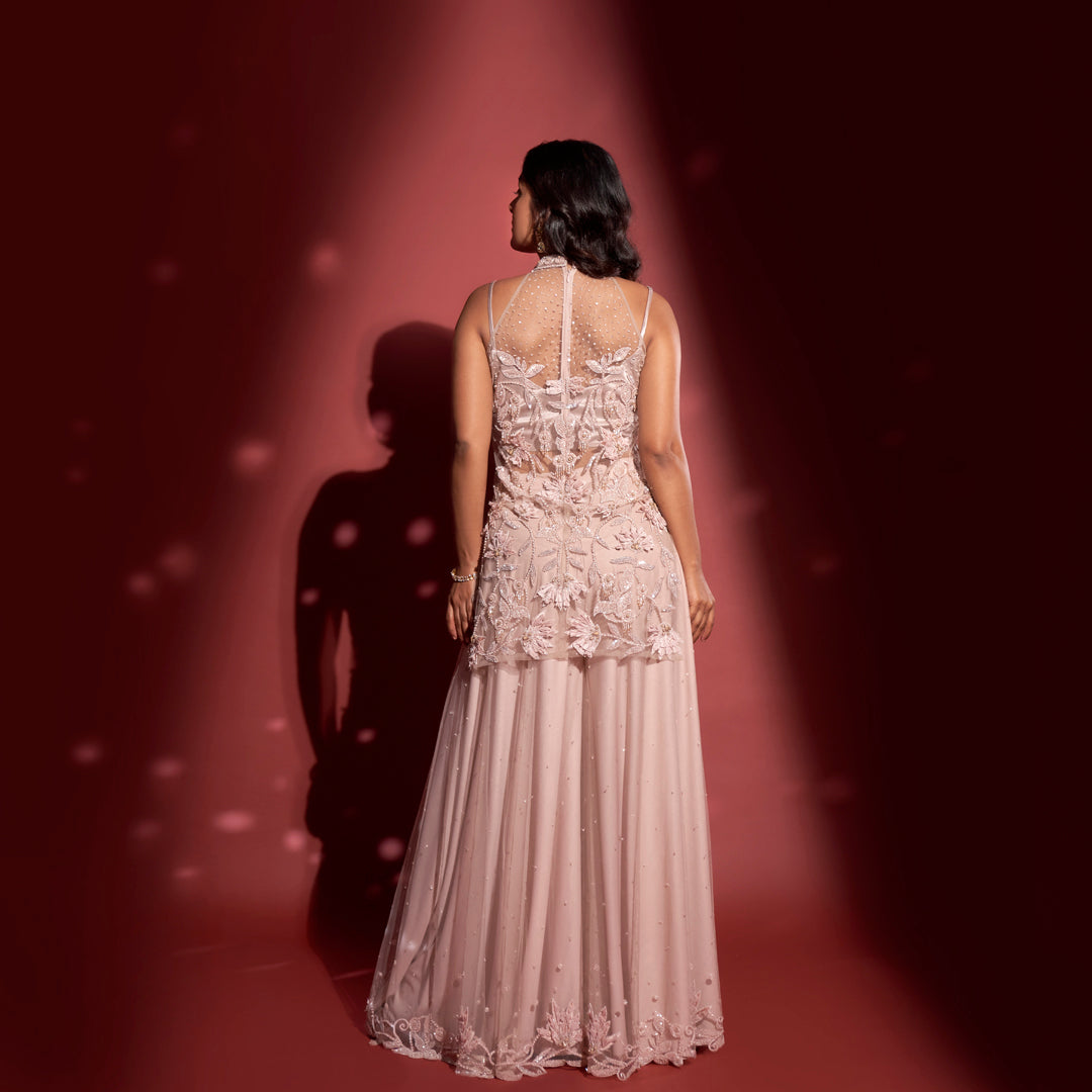 Short Kurta + Dupatta + Sharara + Bustier