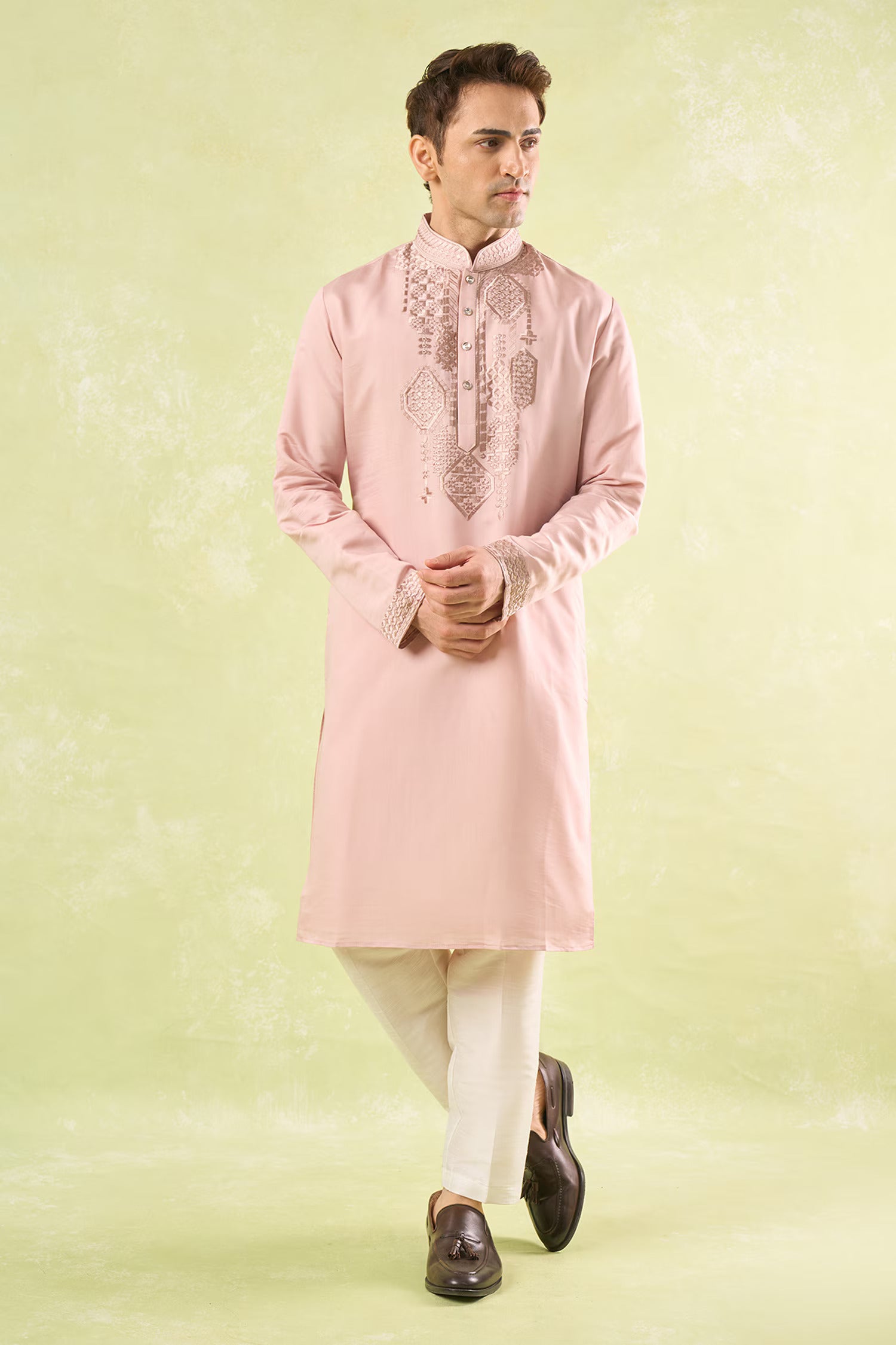 Blush Pink Embroidered Kurta Set
