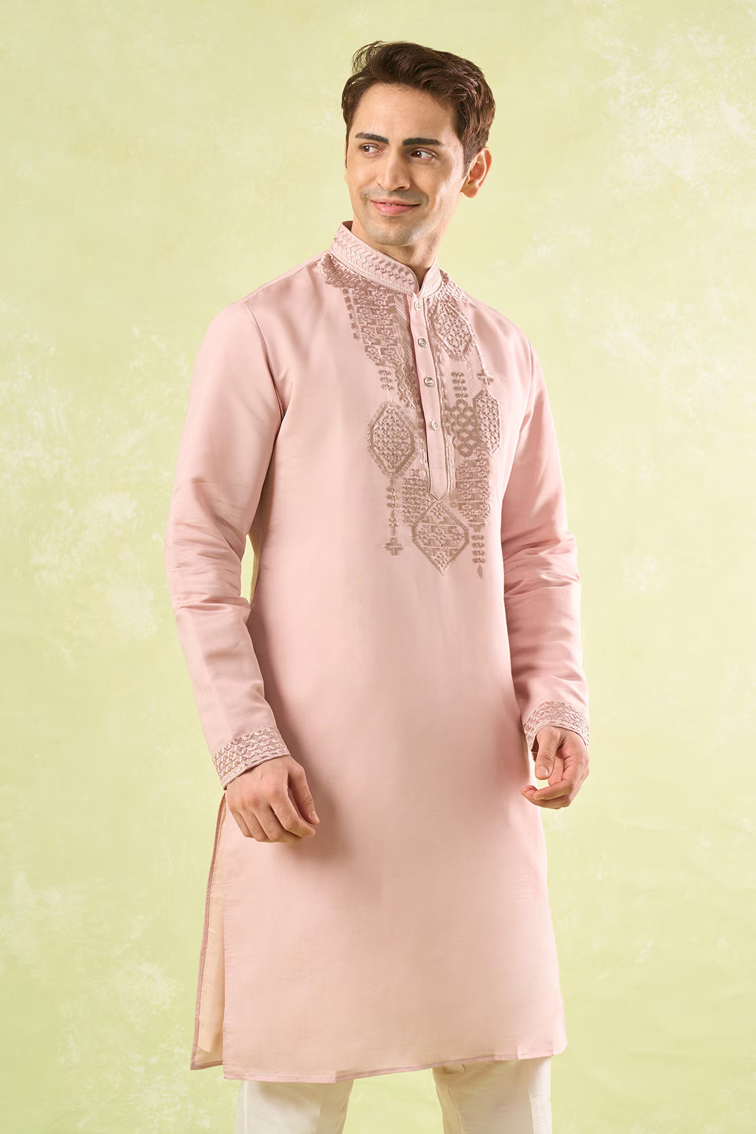 Blush Pink Embroidered Kurta Set