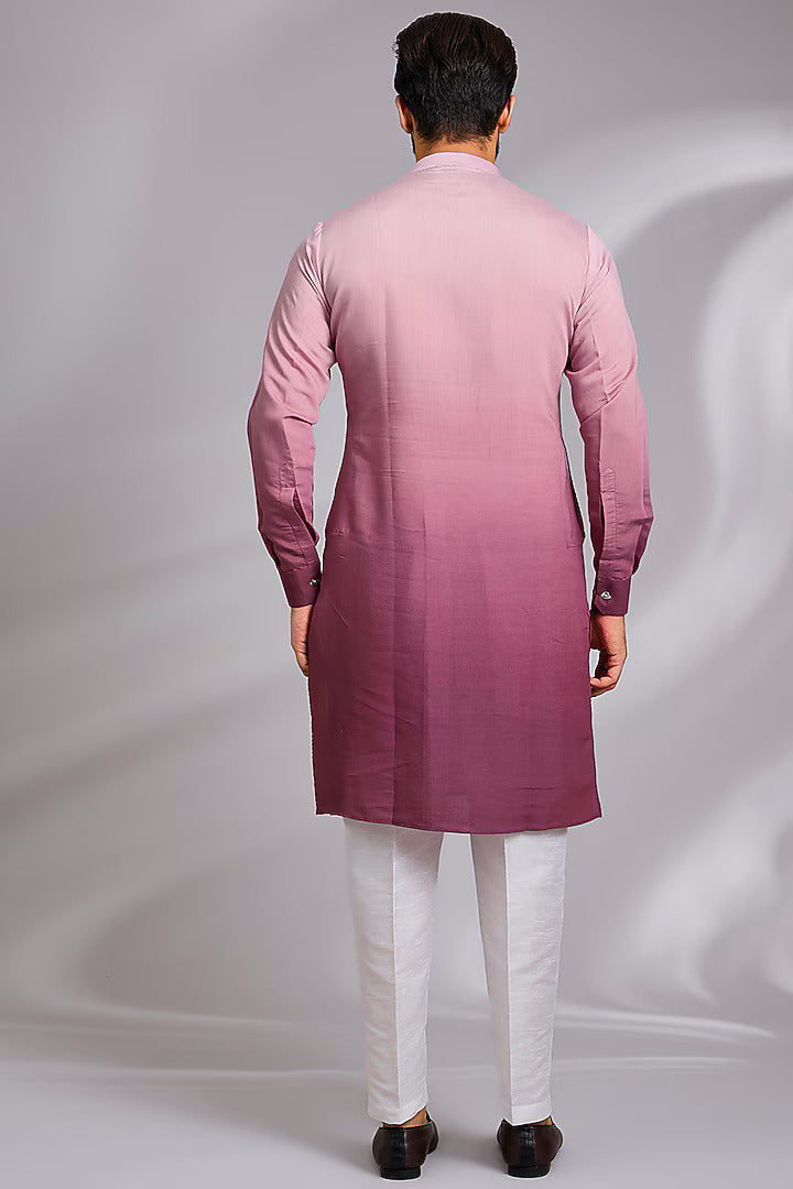 Pink Embroidered Kurta-Jacket Set