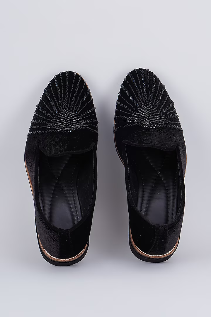 Black suede based slip on loafers