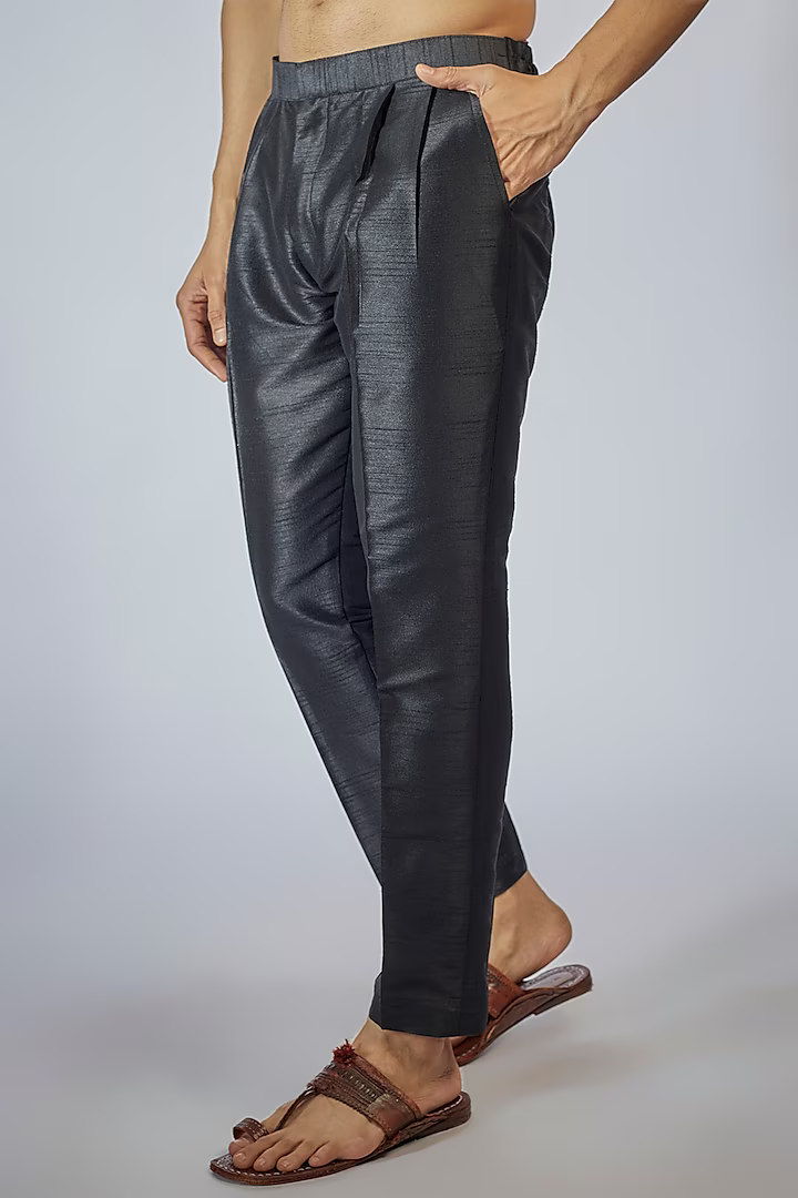 Navy Blue Embroidered Kurta Set