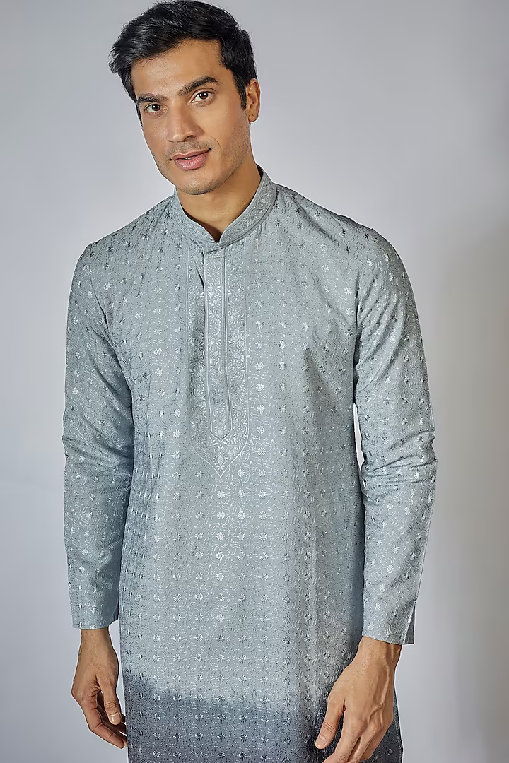 Blue Ombre Kurta Set