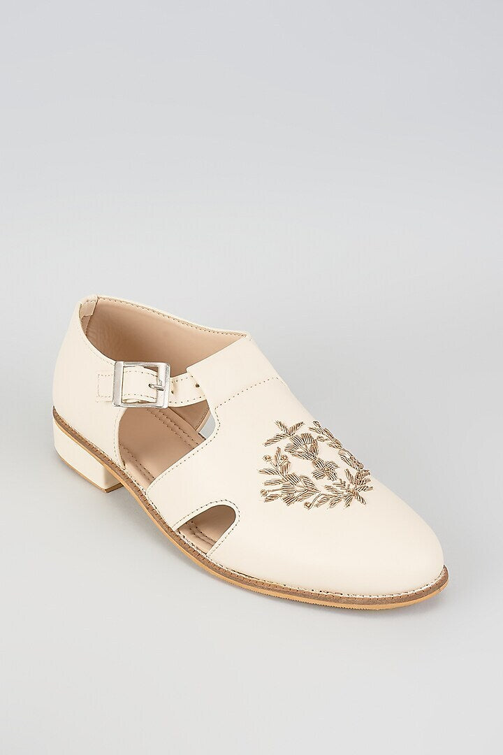 Off White Royal Crest Embroidered Sandals
