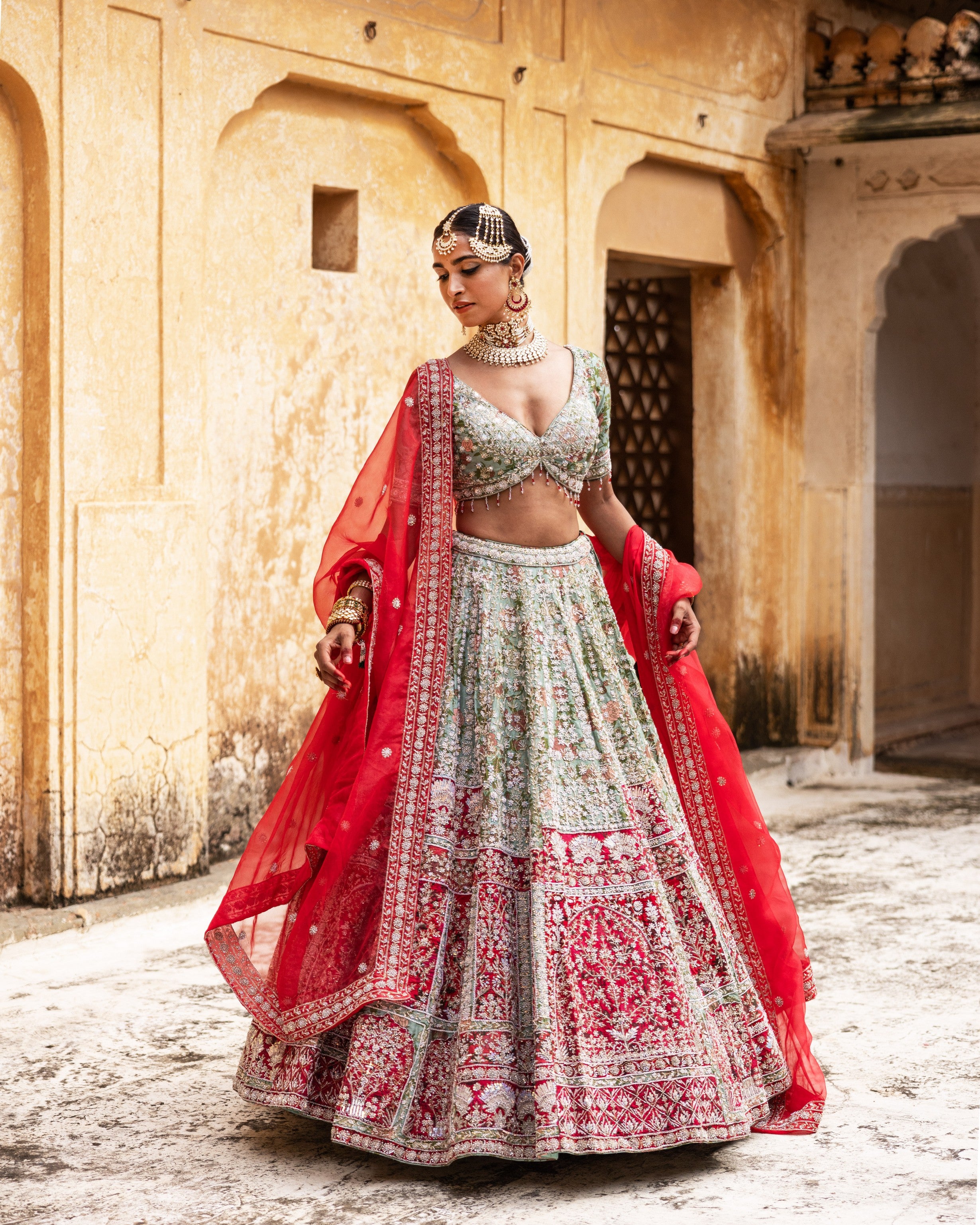 Radiant Vermilion Lehenga