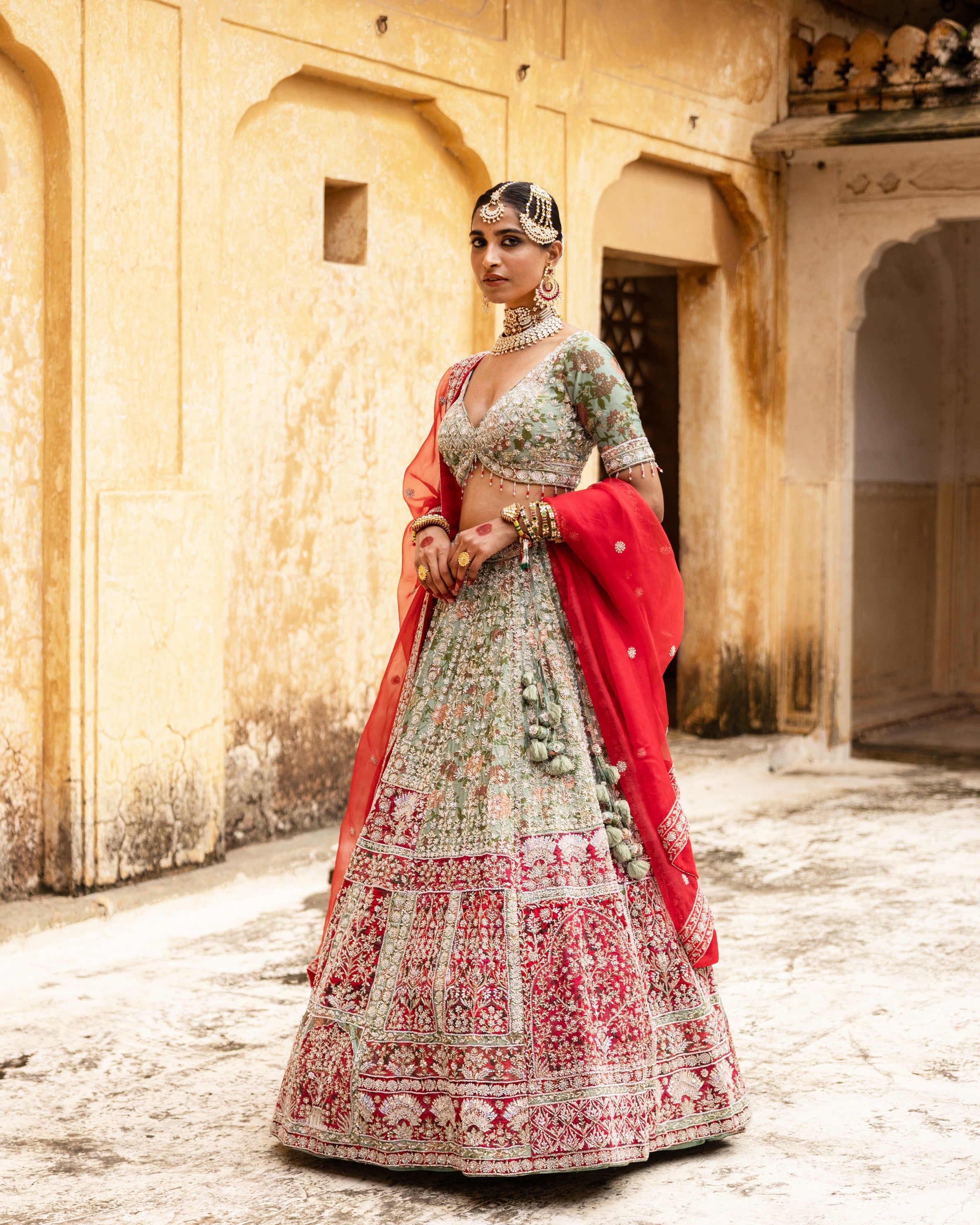 Radiant Vermilion Lehenga