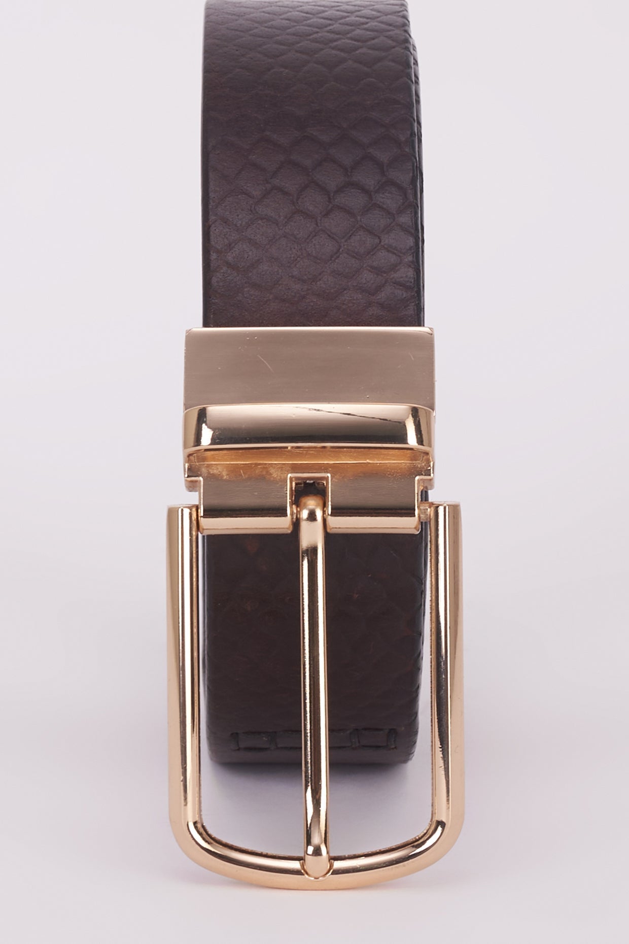 Brown mesh Italian leather belt