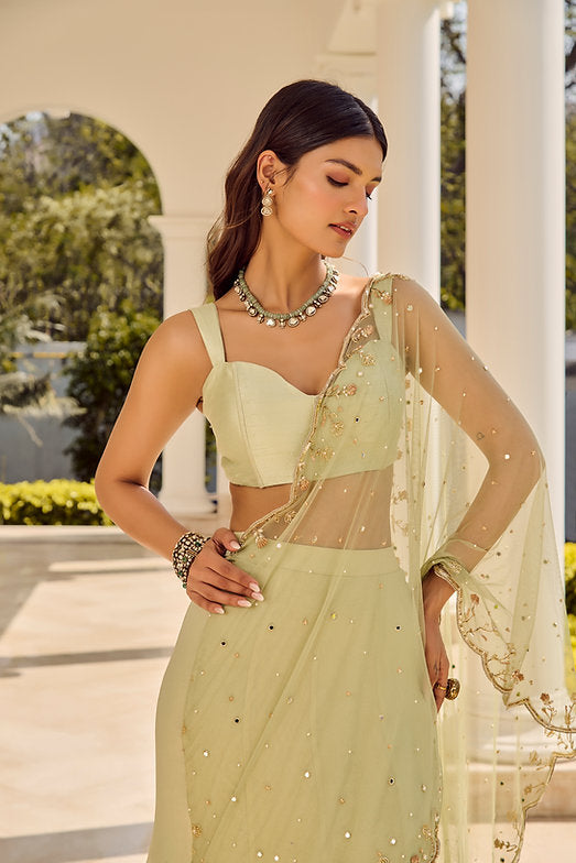 Soft Sage Saree