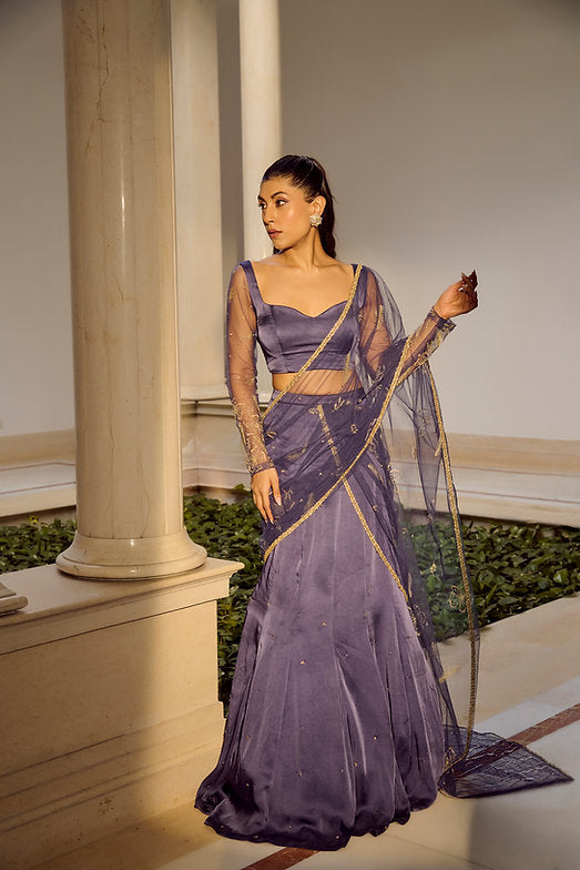 Glam Blue Saree Set