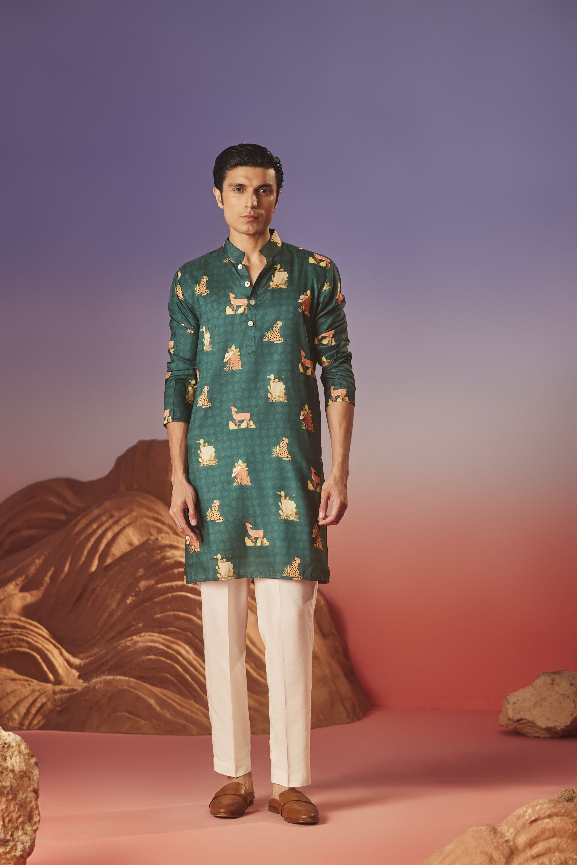 Tropical Tail - Silk Kurta