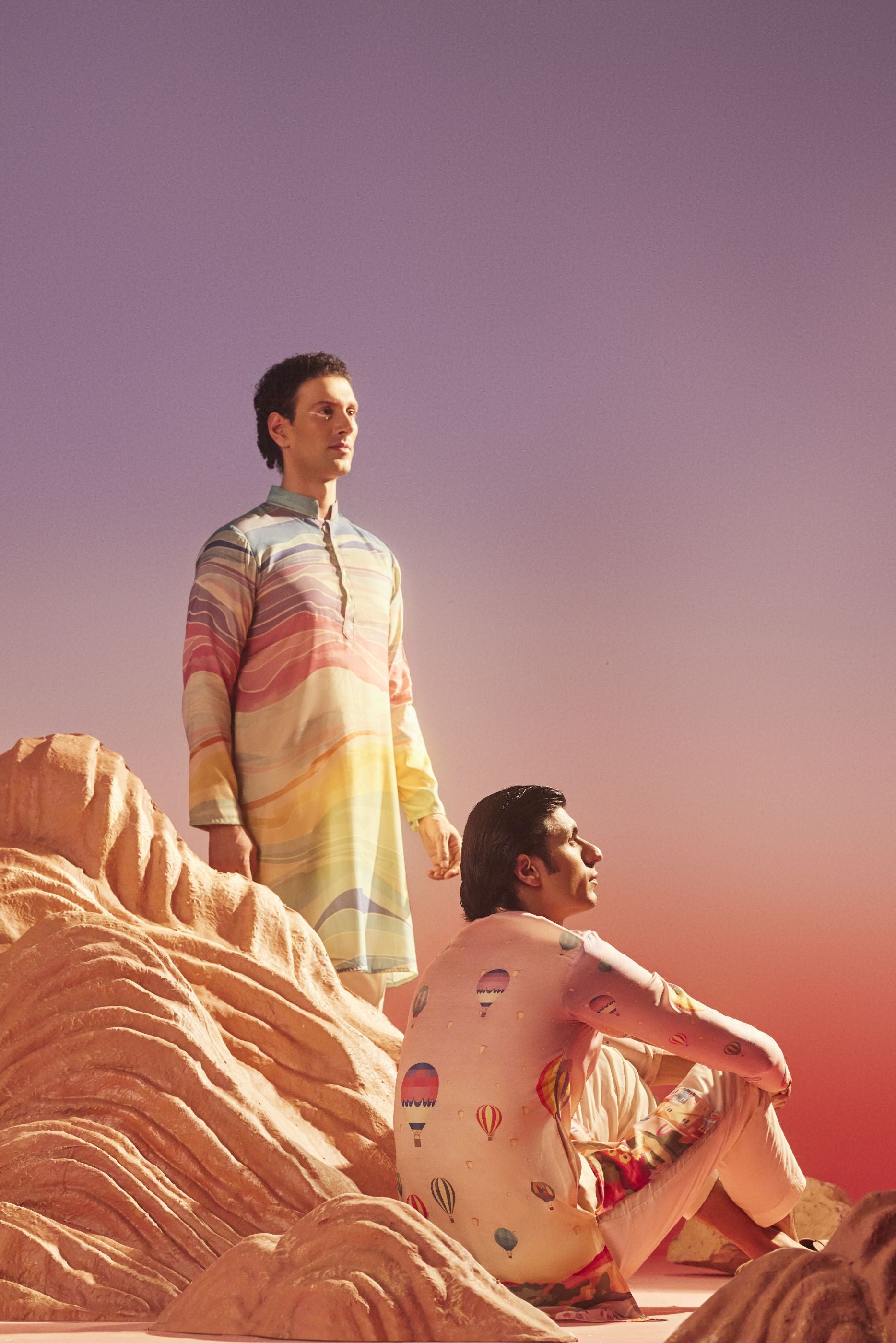 Wave Of Colors - Silk Kurta