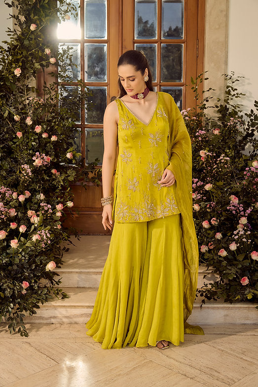 Lime Punch Sharara Set