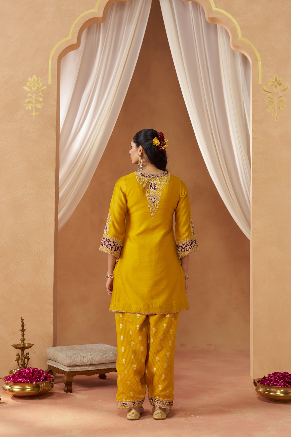 Adeela Mustard Kurta with Salwar and Dupatta