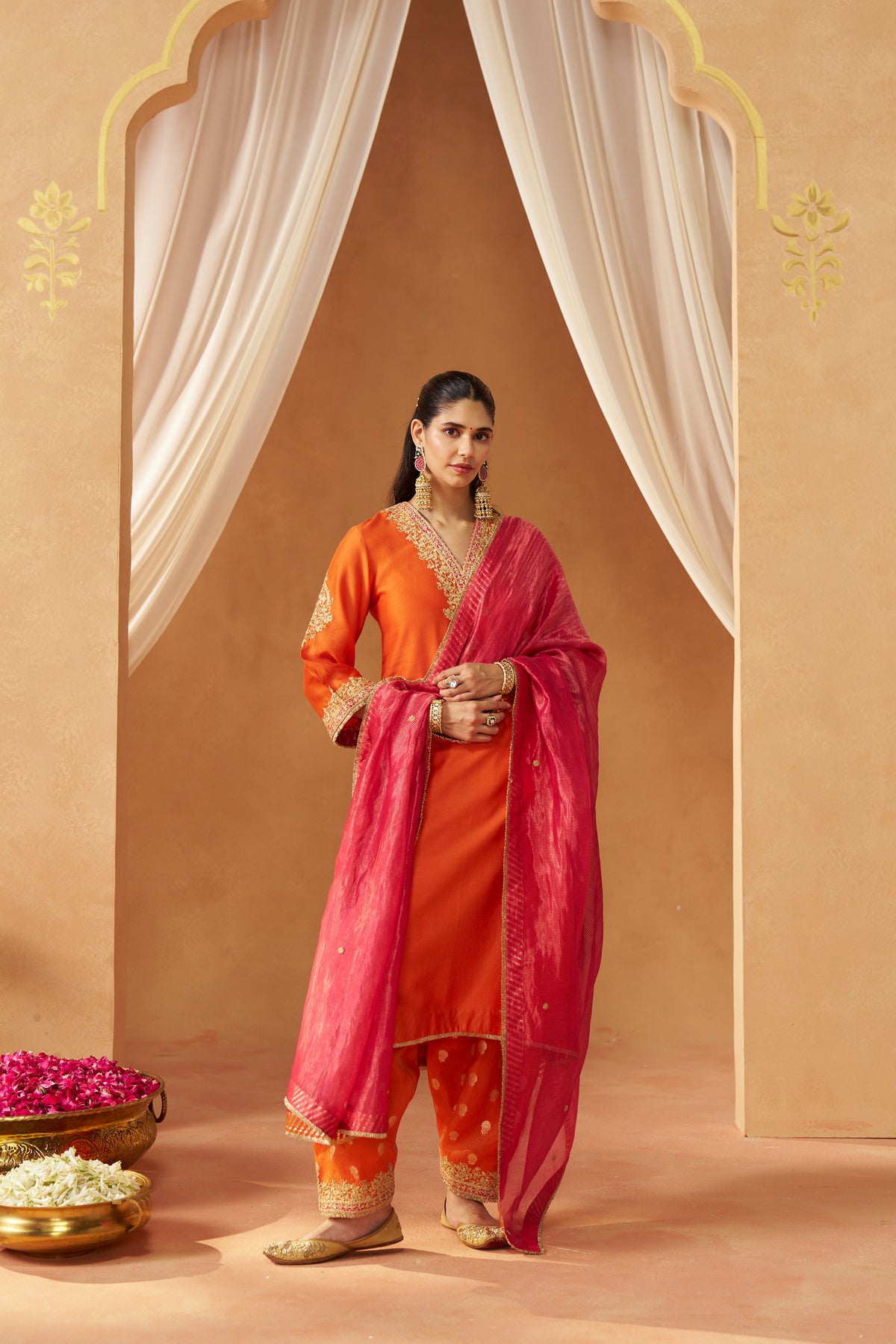 Liana Burnt Chauga with Salwar and Dupatta
