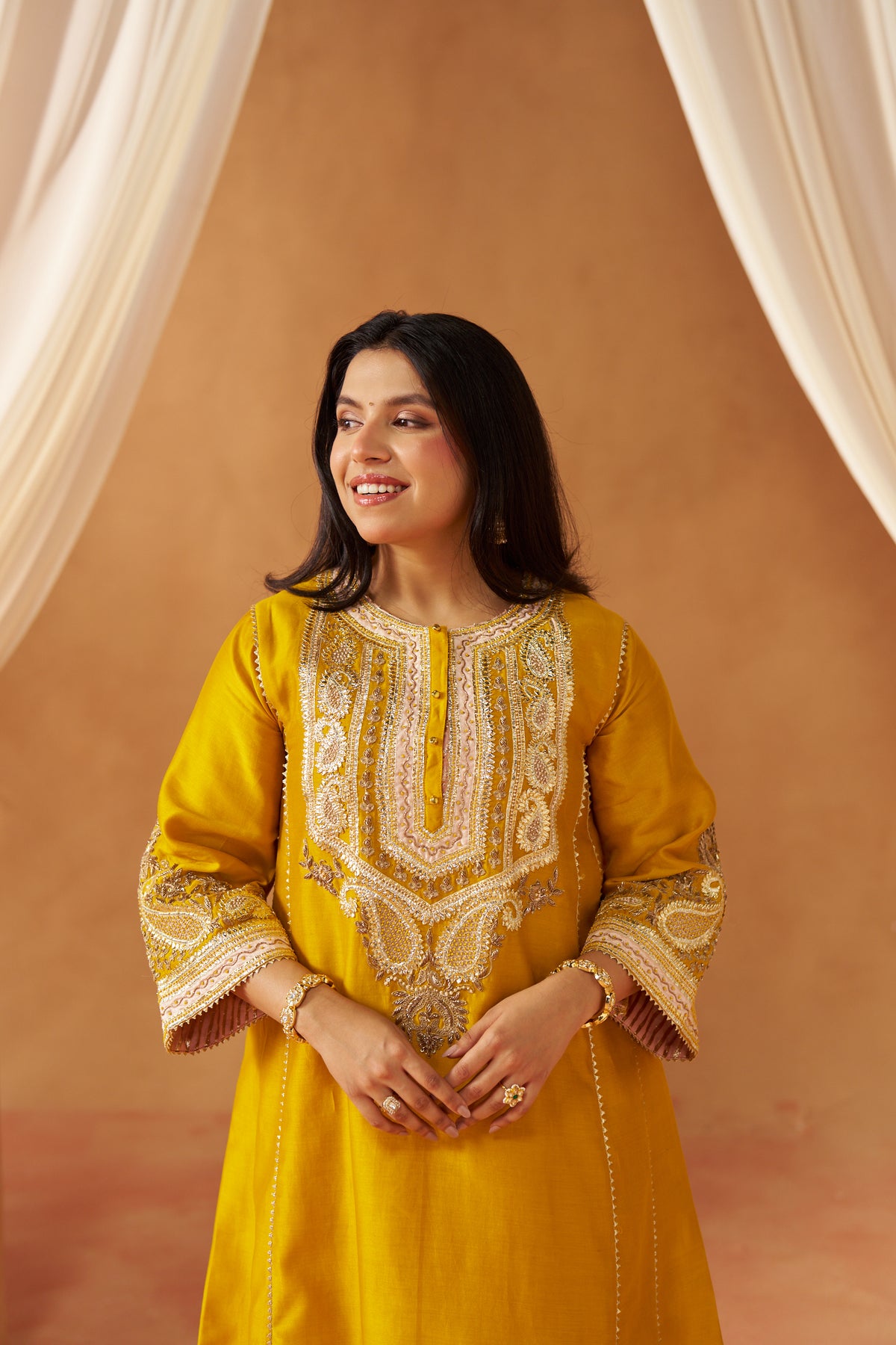 Zimal Mustard Chauga with Salwar