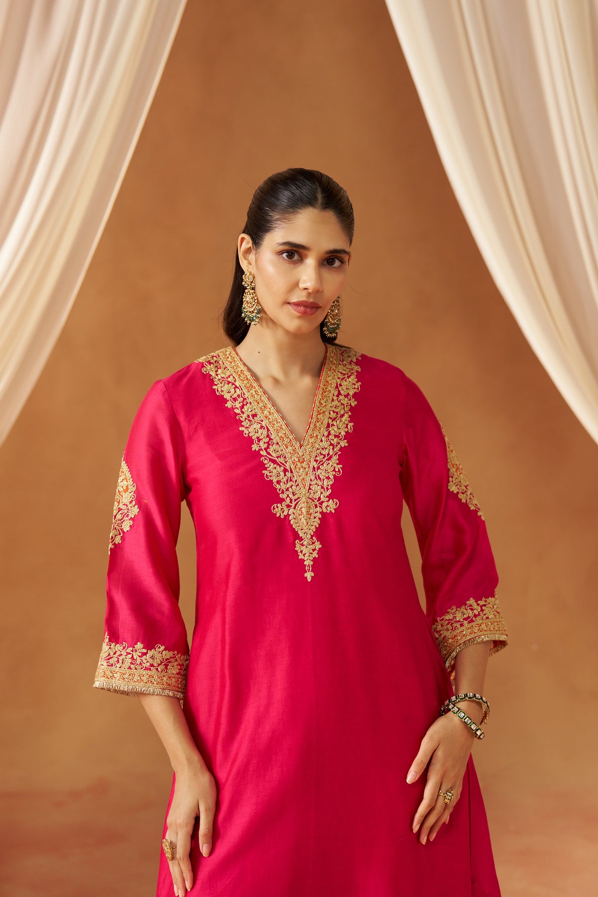 Liana Hotpink Chauga with Dupatta