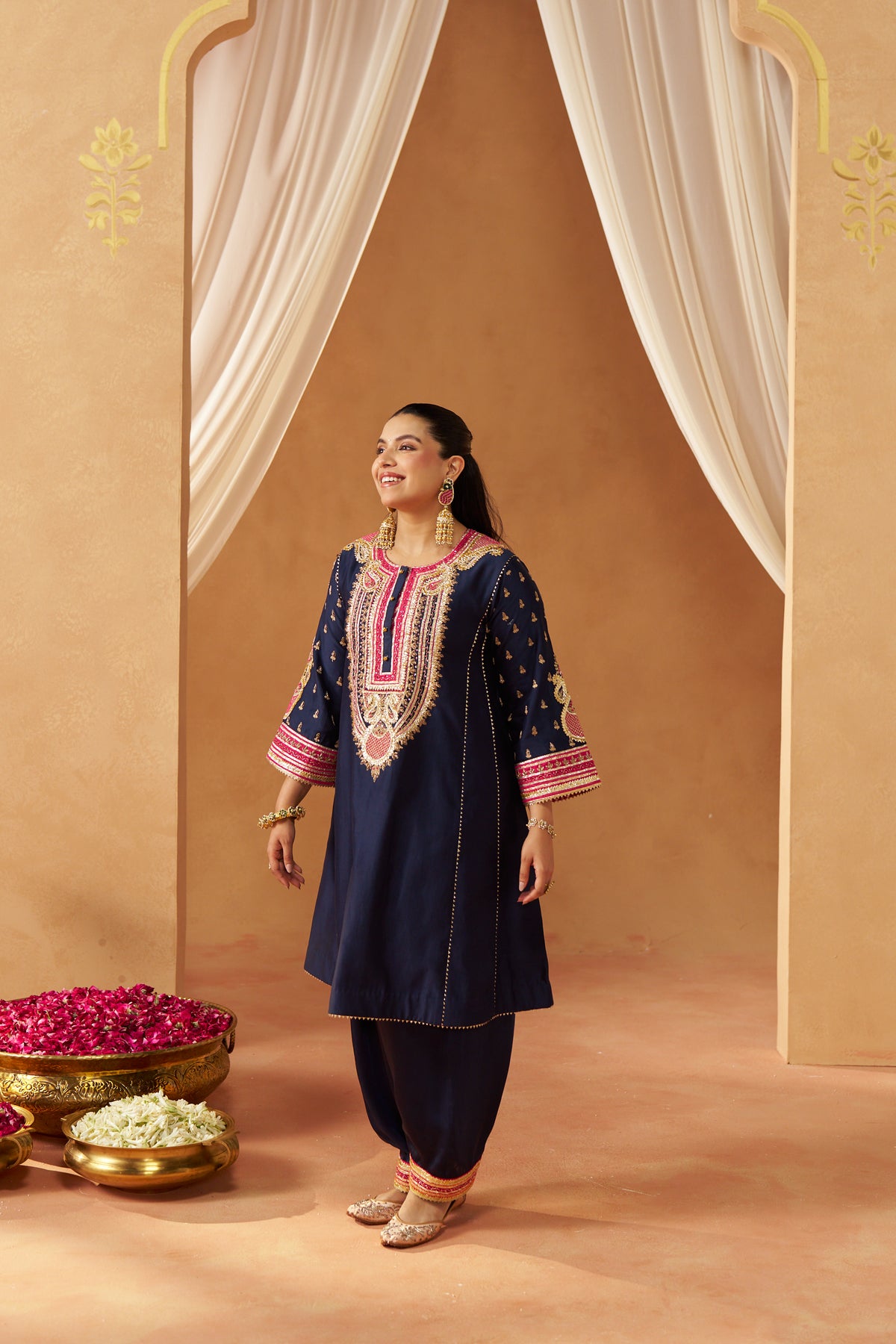 Riva Deep Blue Chauga with Salwar