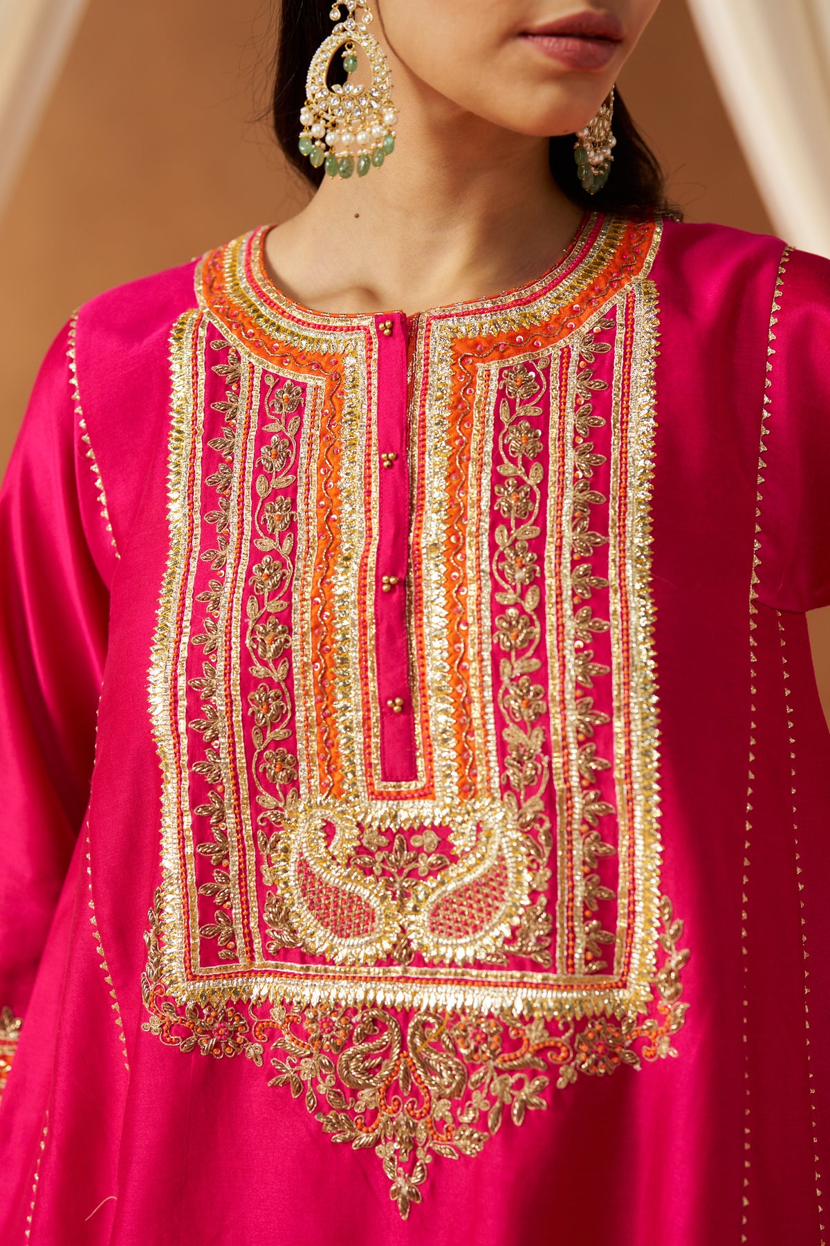 Daneen Hot Pink Chauga with Salwar