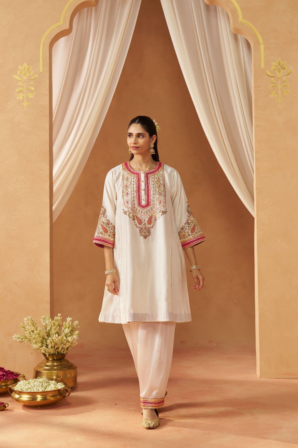 Zimal Daisy Ivory Chauga with Salwar