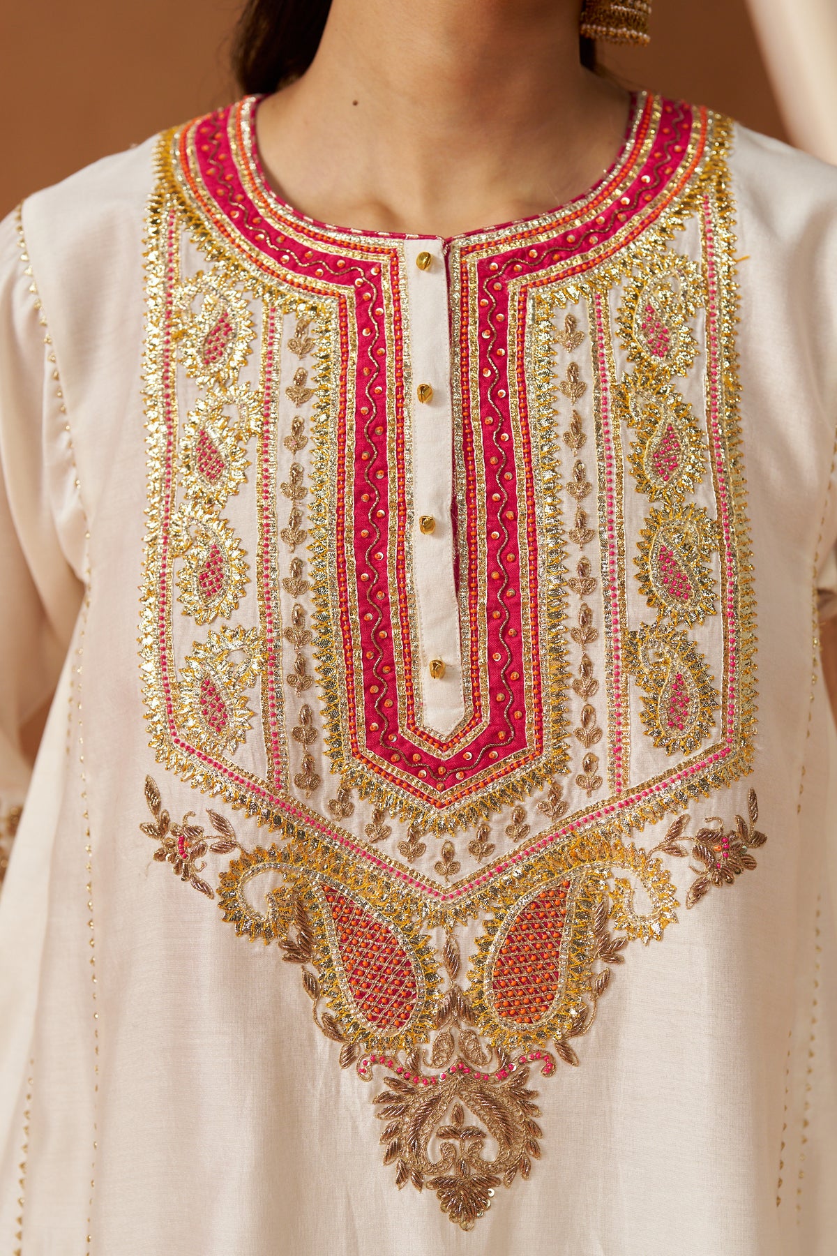Zimal Daisy Ivory Chauga with Salwar