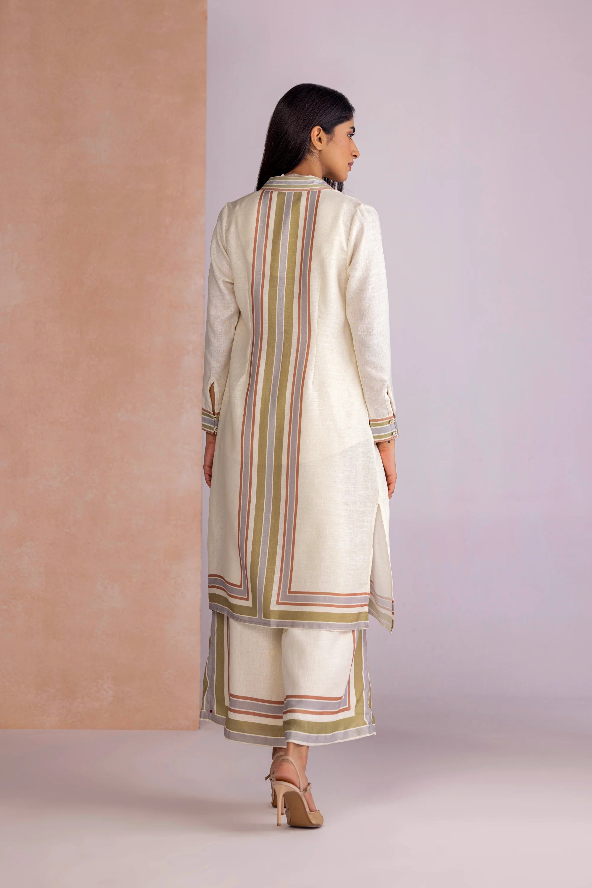 Stripe Drama Jacket Set